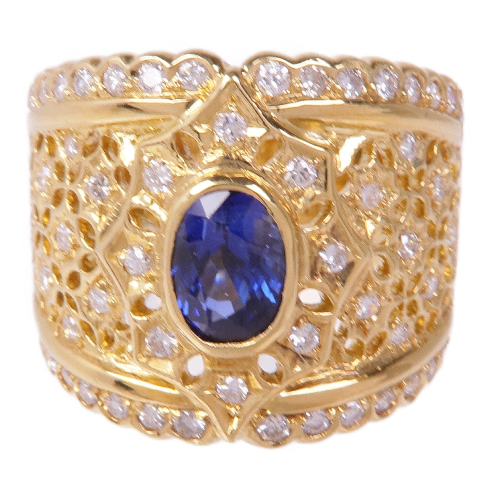 JEWELRY 18K黃金Sapphire Diamond Ring藍寶石/鑽石戒指US#6