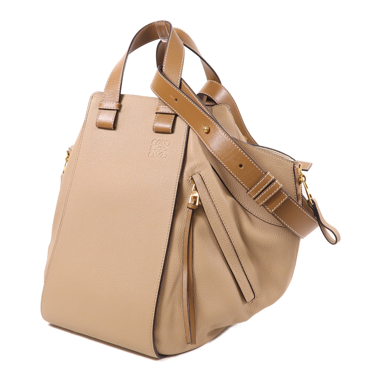 LOEWE 牛皮皮革Hammock金扣手挽肩背兩用袋