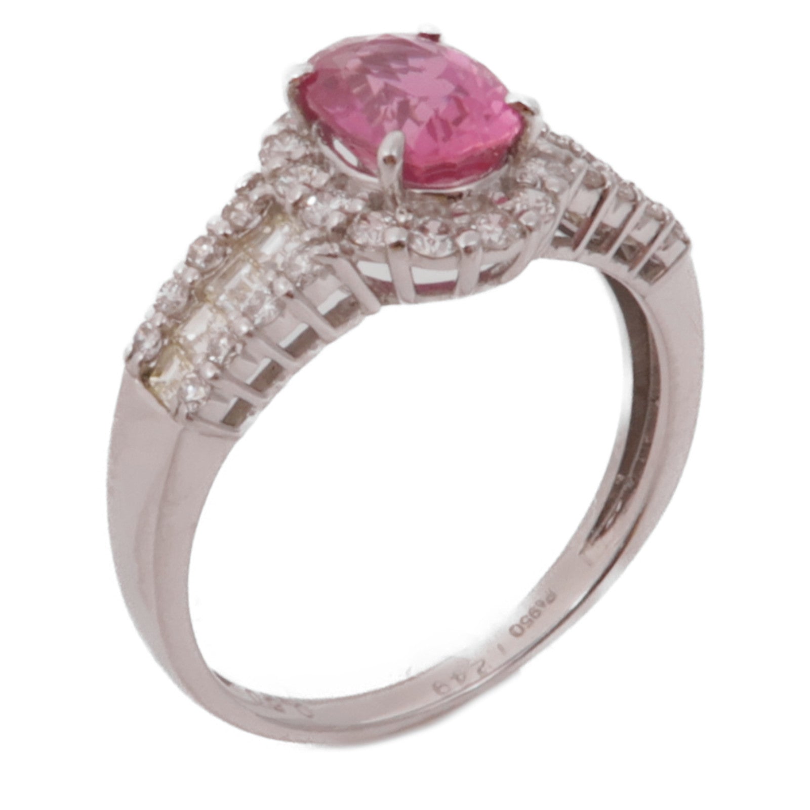 JEWELRY 【激減優惠】PT950鉑金Pink Sapphire Ring鑽石戒指US#6