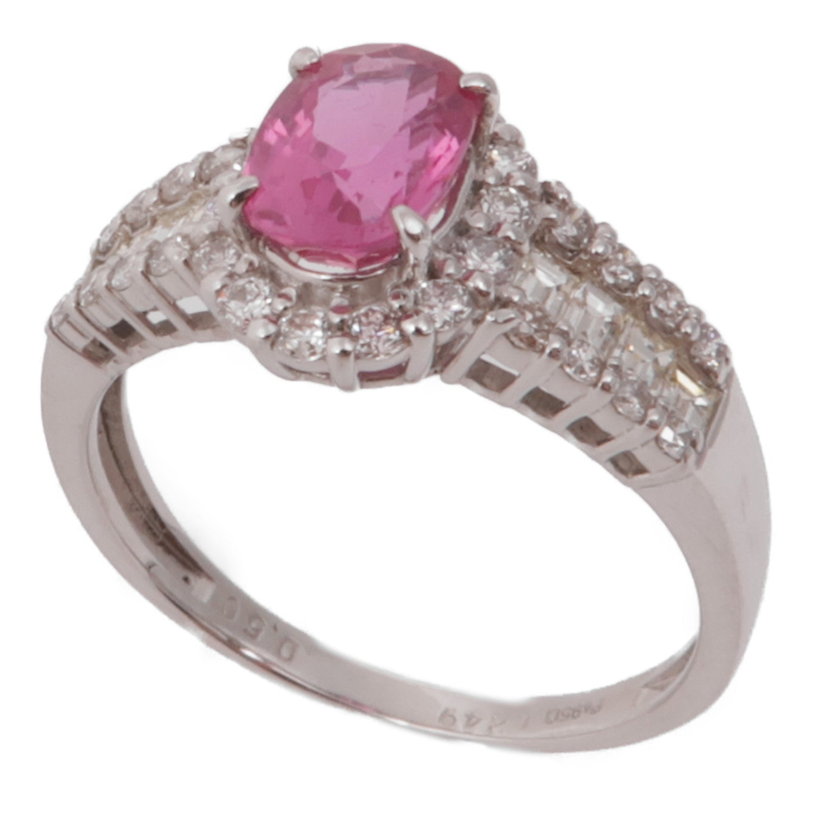 JEWELRY 【激減優惠】PT950鉑金Pink Sapphire Ring鑽石戒指US#6