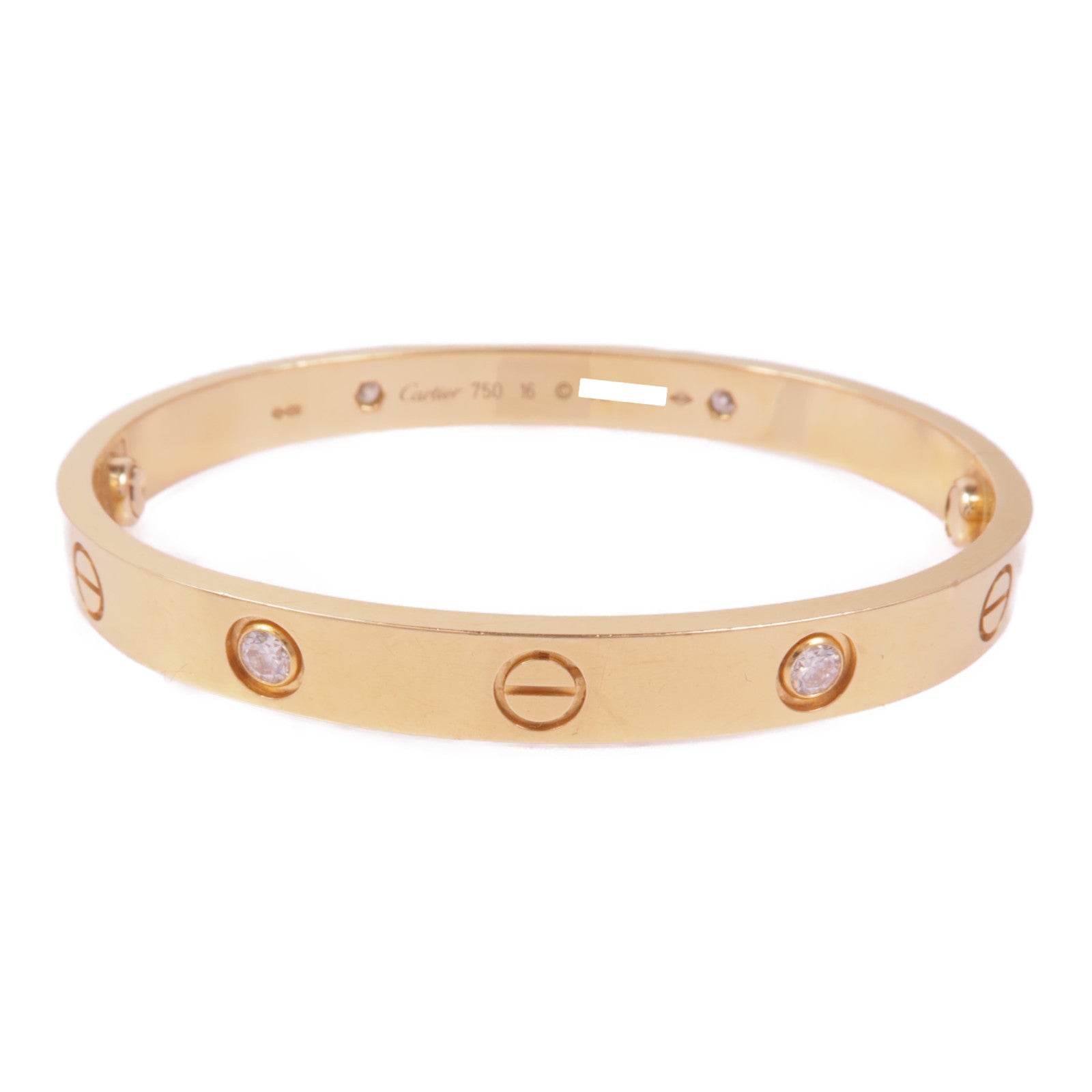 CARTIER 18K黃金Love Bracelet鑽石手鐲Cartier#16