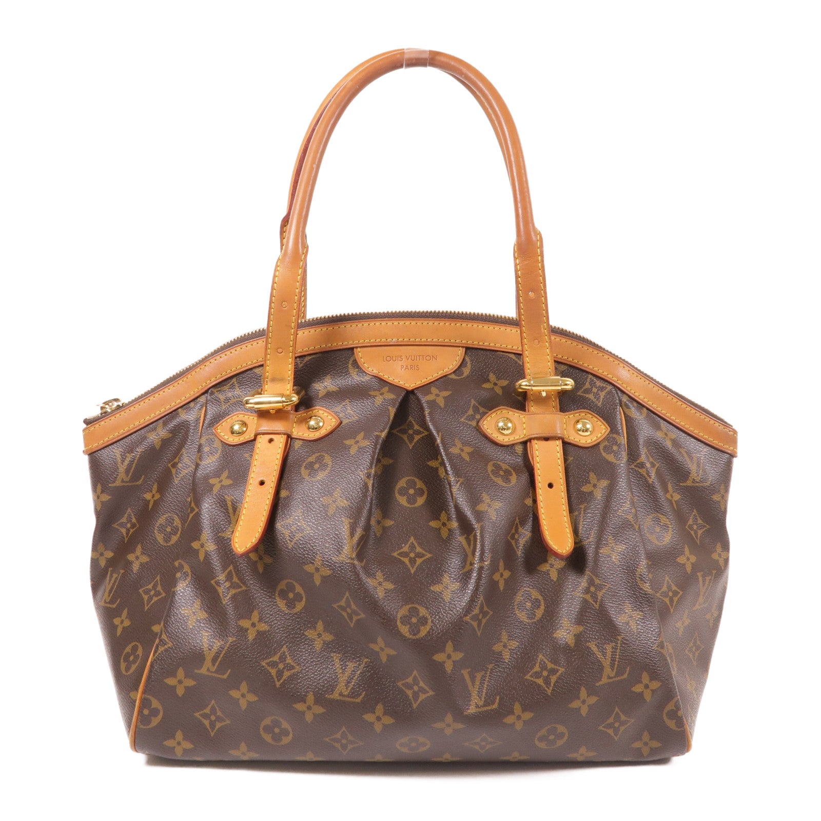LOUIS VUITTON Monogram Tivoli GM金扣肩背袋棕色