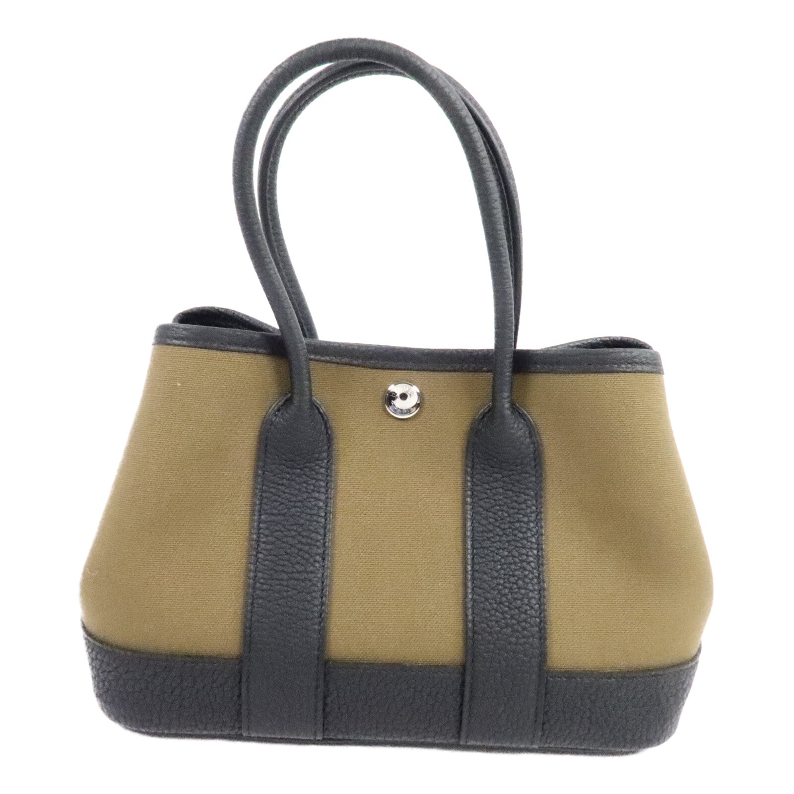 HERMES Toile/Negonda皮革Mini Garden Party手挽袋