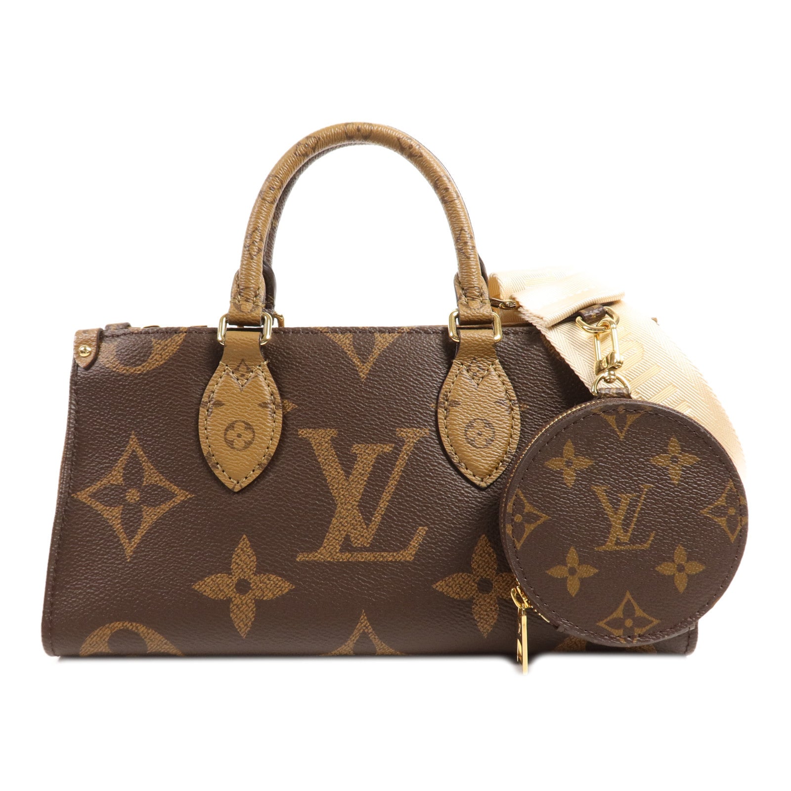 LOUIS VUITTON Monogram Giant Reverse On The Go East West金扣手挽肩背兩用袋