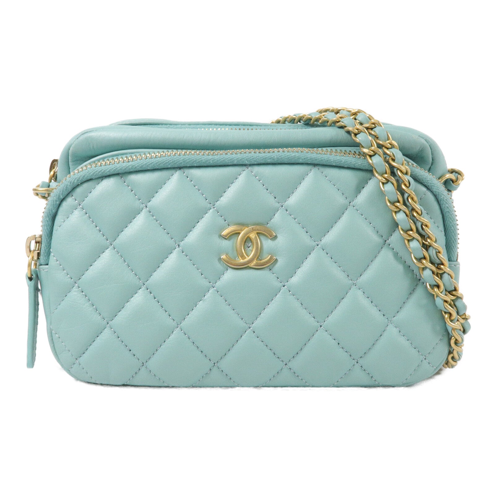 CHANEL 牛皮皮革Camera Bag鏈帶肩背袋