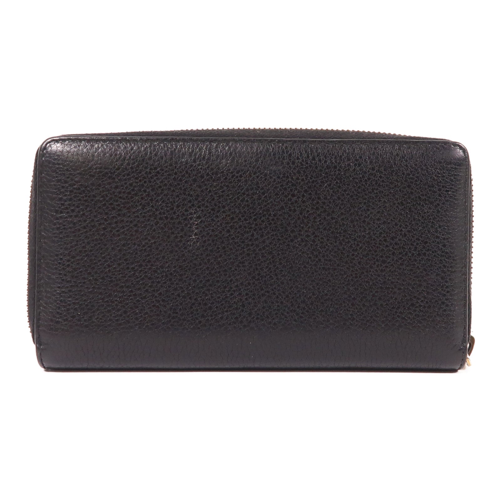 GUCCI GG GHW Long Wallet 496317 Calfskin Leather Black