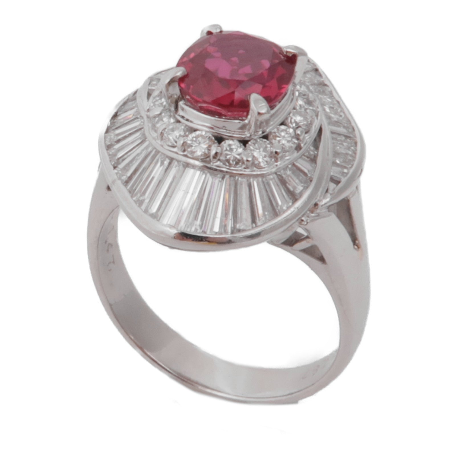 JEWELRY【激減優惠】 PT900鉑金Ruby Diamond Ring鑽石戒指US#6