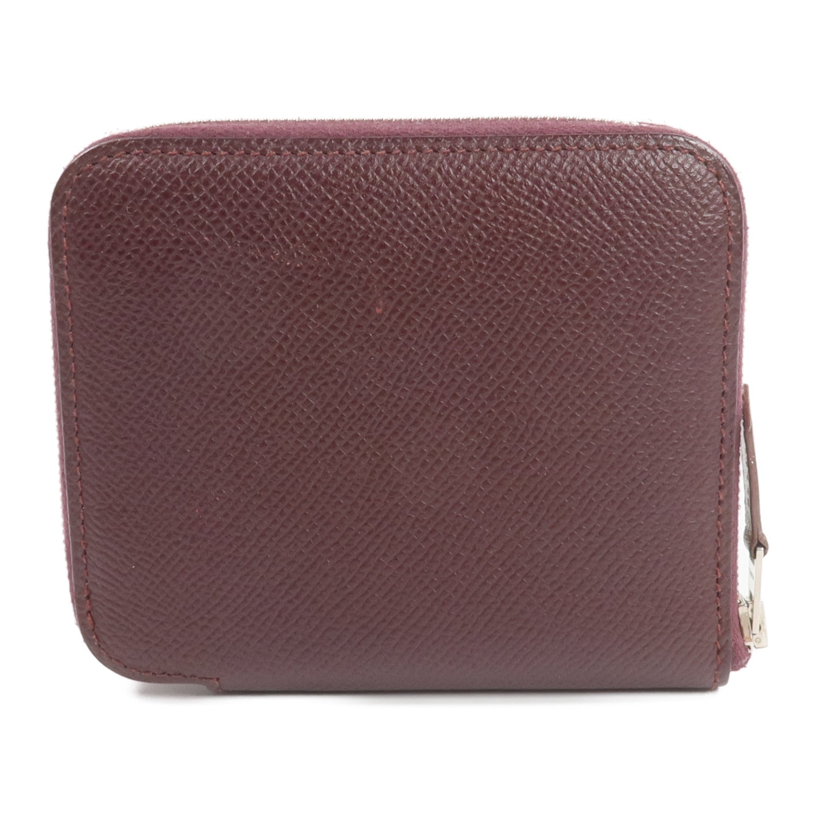 HERMES Epsom皮革Silk'In Compact Wallet錢包Bordeaux