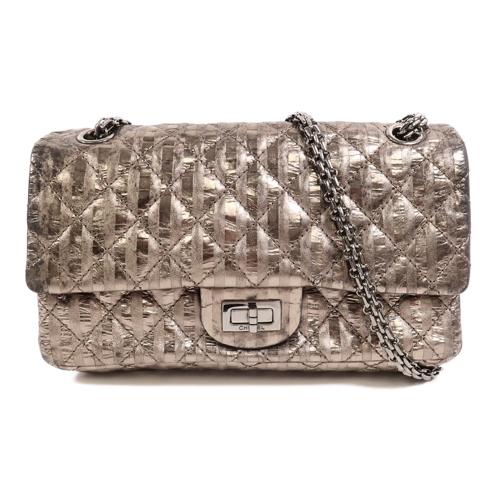 CHANEL 牛皮皮革2.55 Medium鏈帶肩背袋