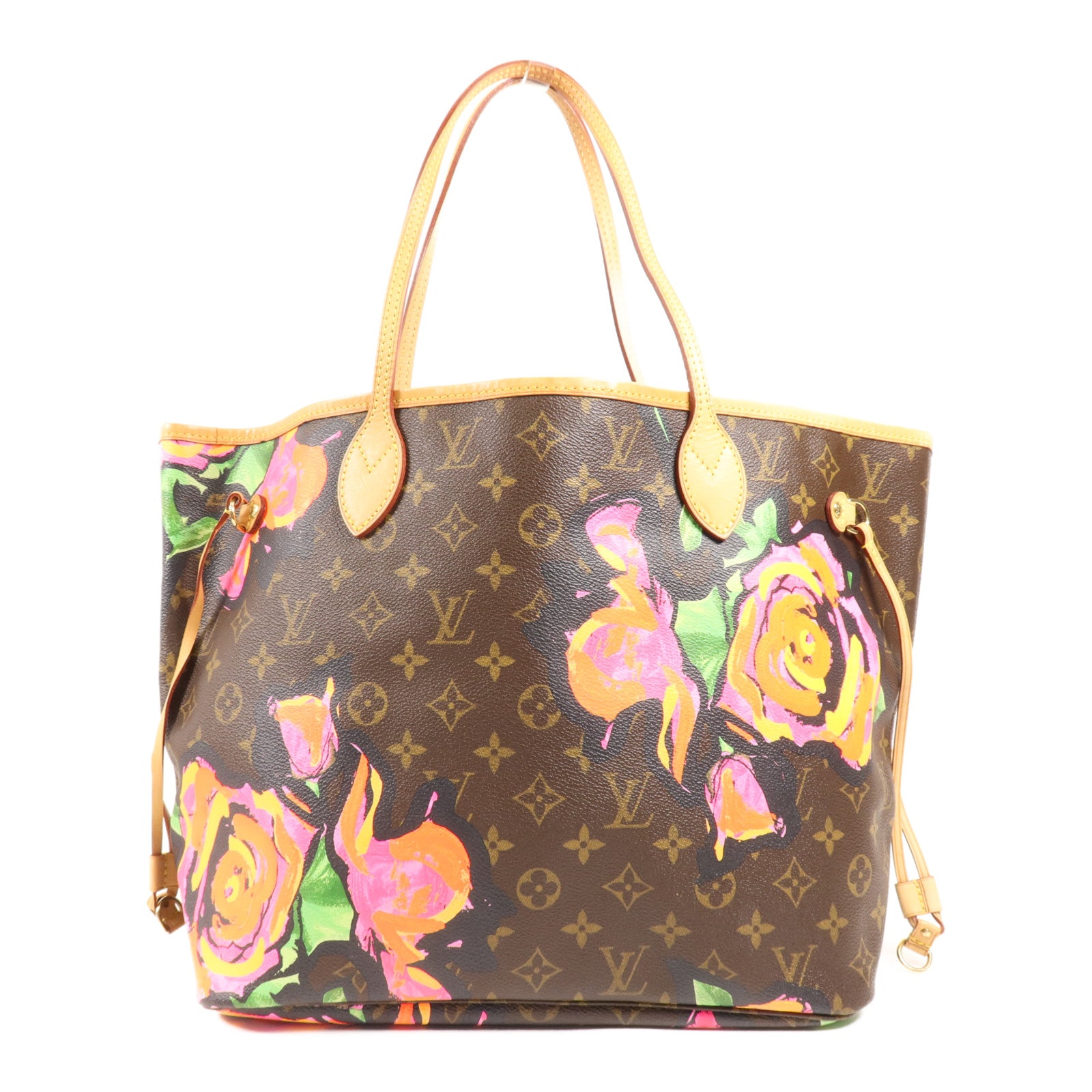 LOUIS VUITTON Monogram Rose Tote Neverfull MM金扣肩背袋