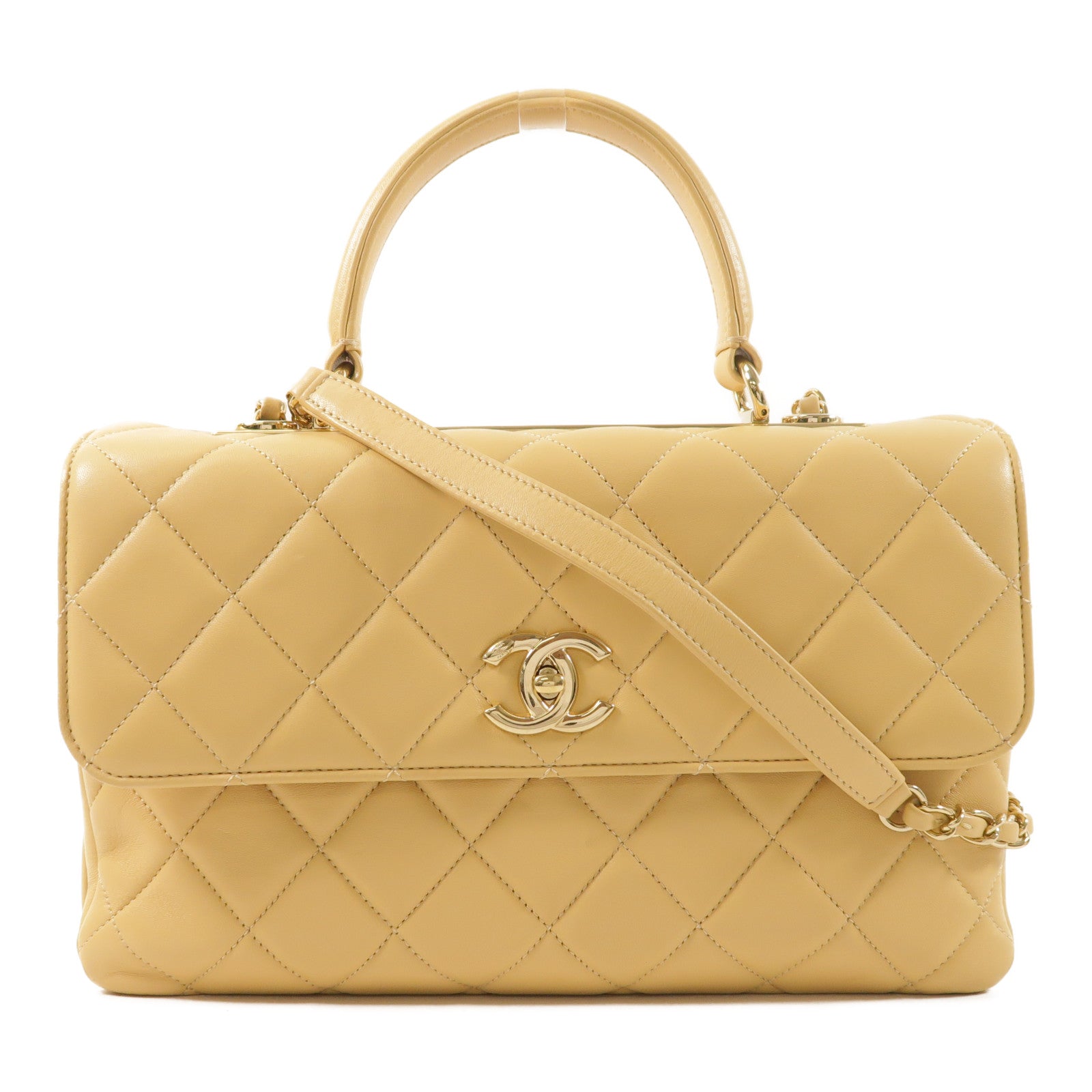 CHANEL 羊皮皮革Trendy CC Bag金扣手挽肩背兩用袋