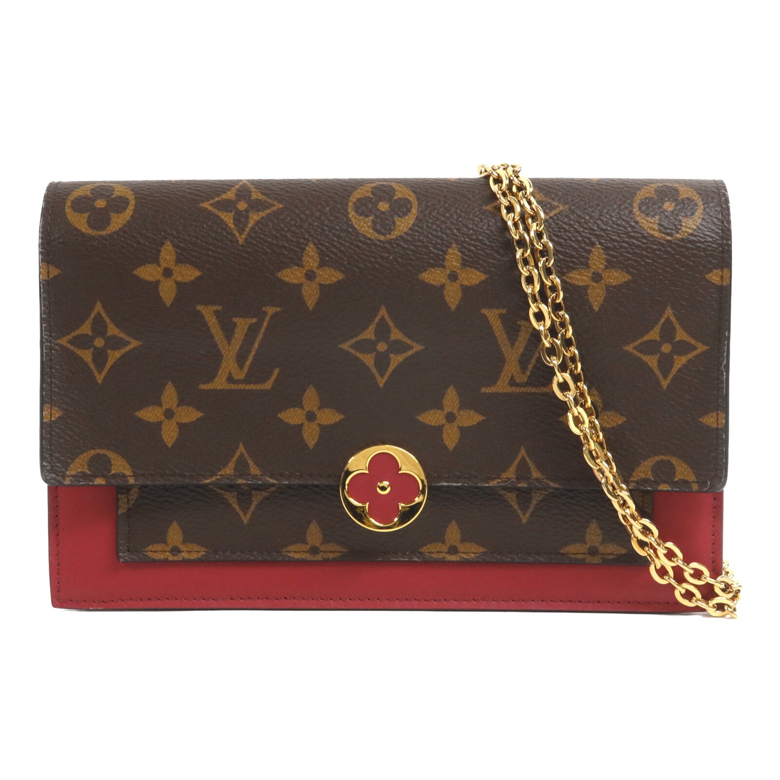 LOUIS VUITTON Monogram Portefeuille Flore鏈帶肩背袋