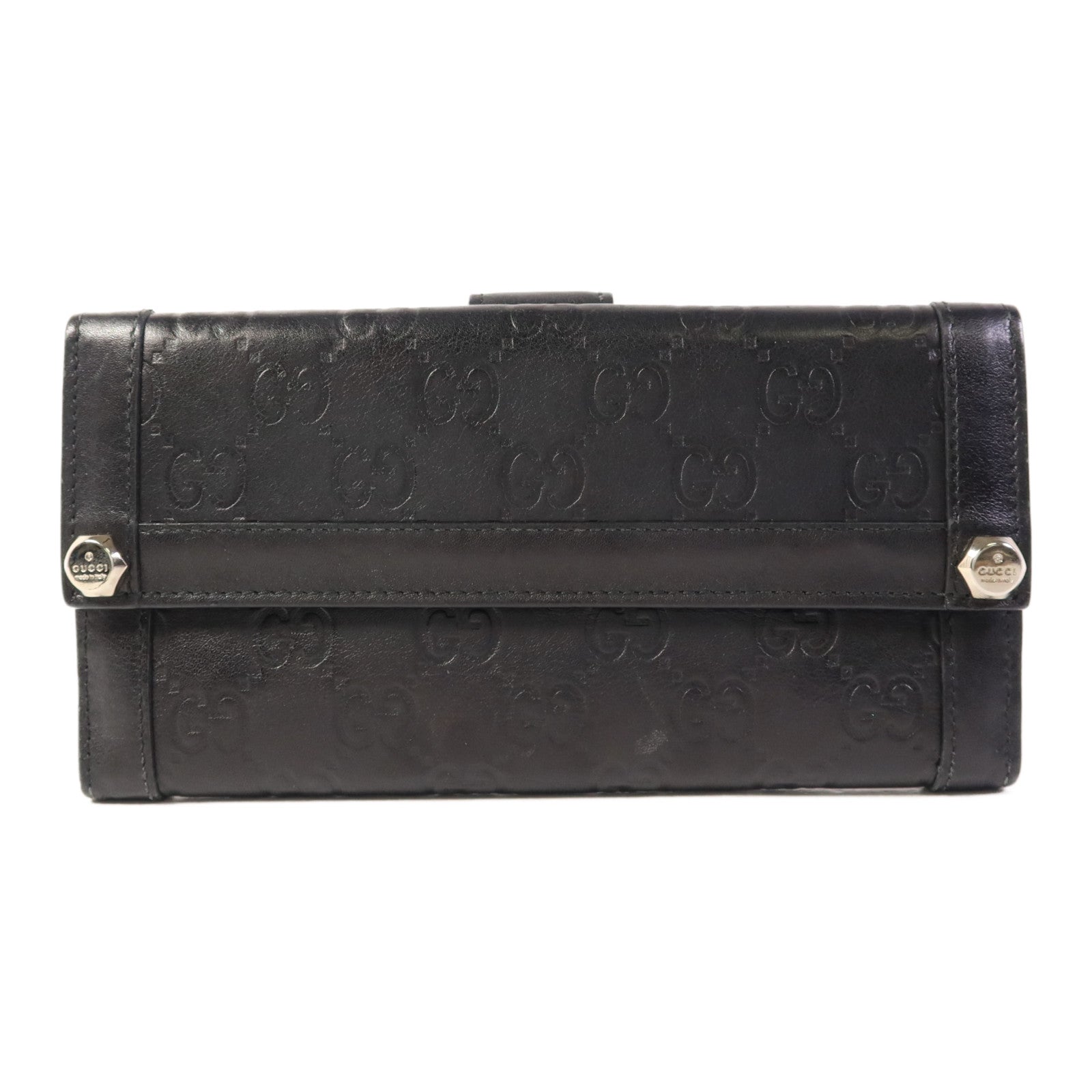 GUCCI 牛皮皮革Long Bifold Wallet銀扣長錢包