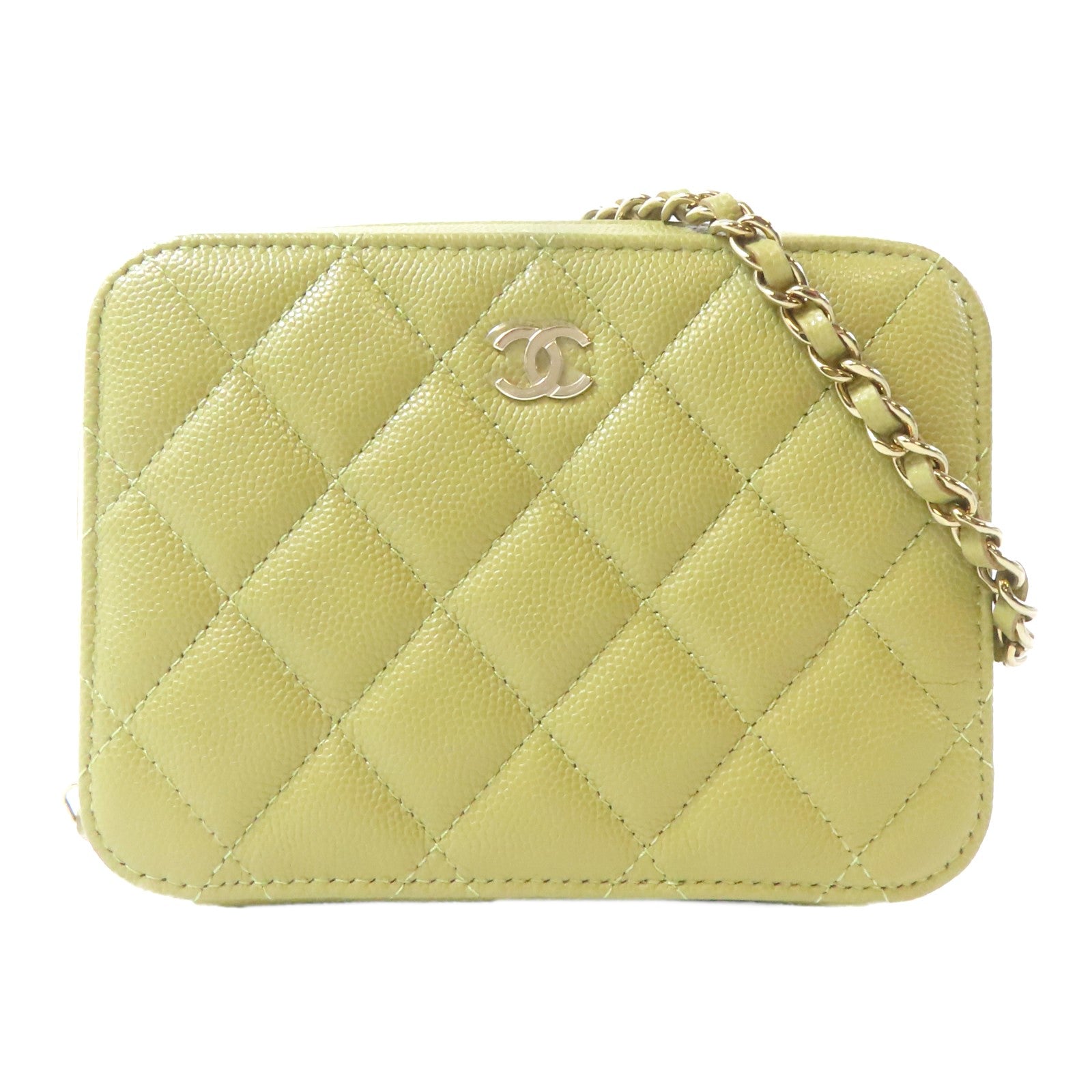 CHANEL 【激減優惠】菱格牛皮皮革Chain Shoulder金扣鏈帶肩背袋