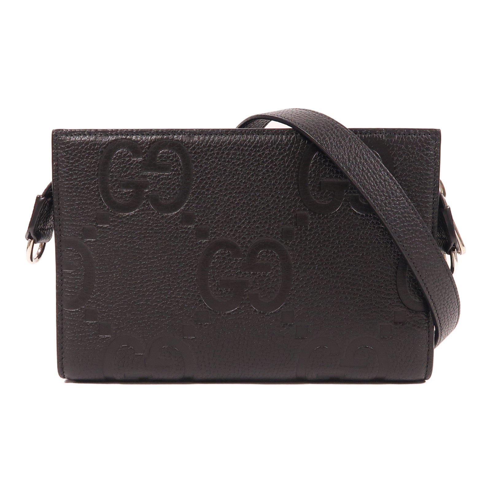 GUCCI GG SHW Mini Jumbo GG Shoulder Bag 795240 Calfskin Leather Black