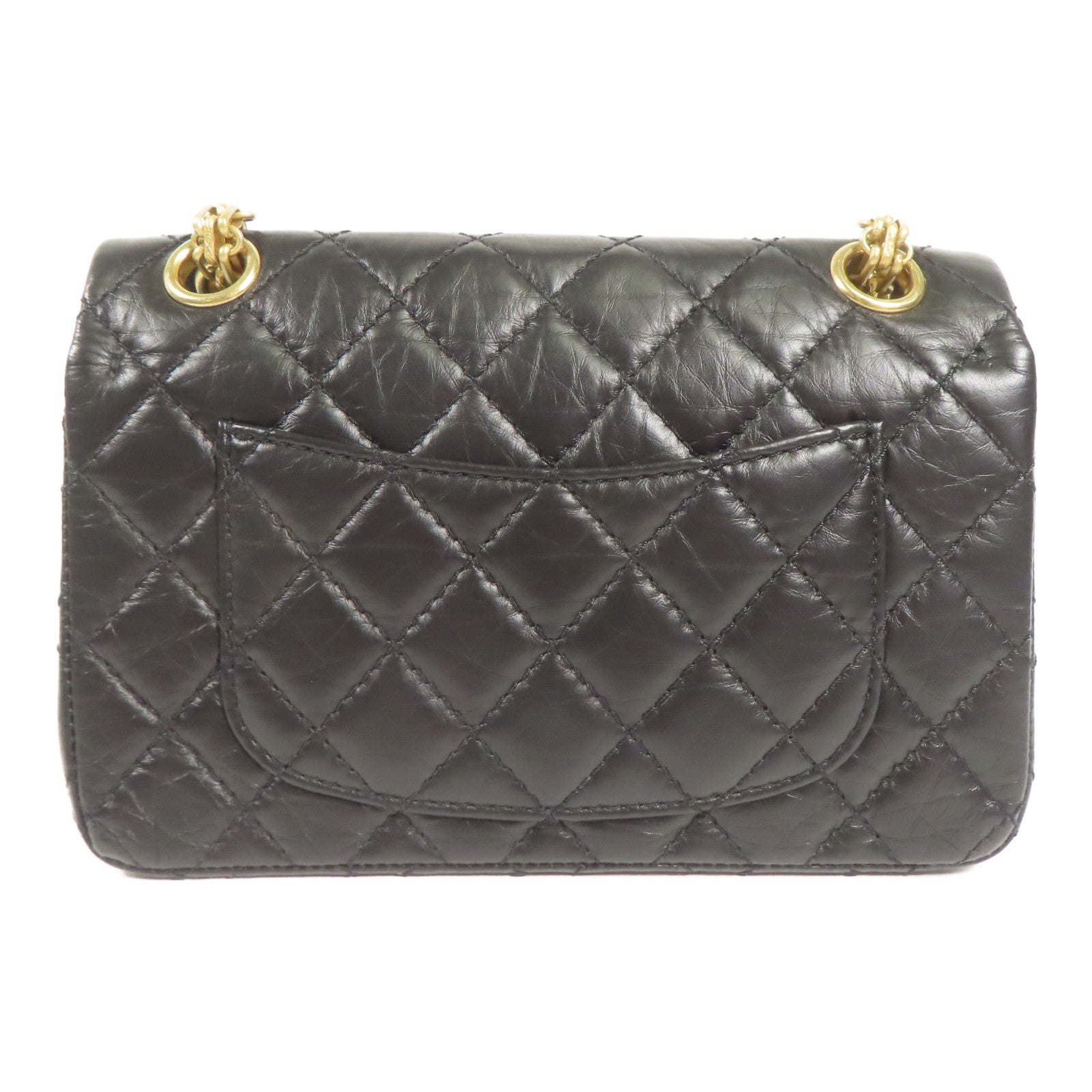 CHANEL 牛皮皮革2.55 Mini金扣鏈帶肩背袋