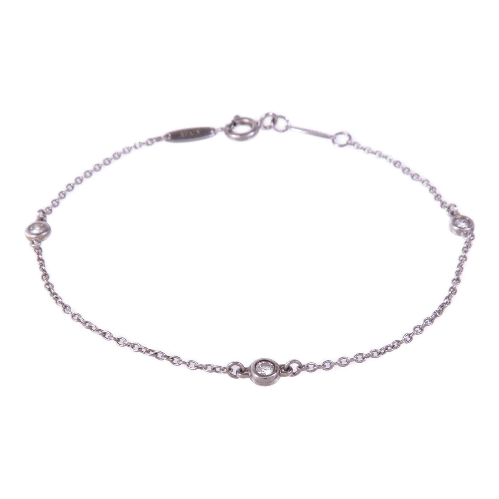 TIFFANY&CO 925純銀By The Yard Bracelet鑽石手鏈