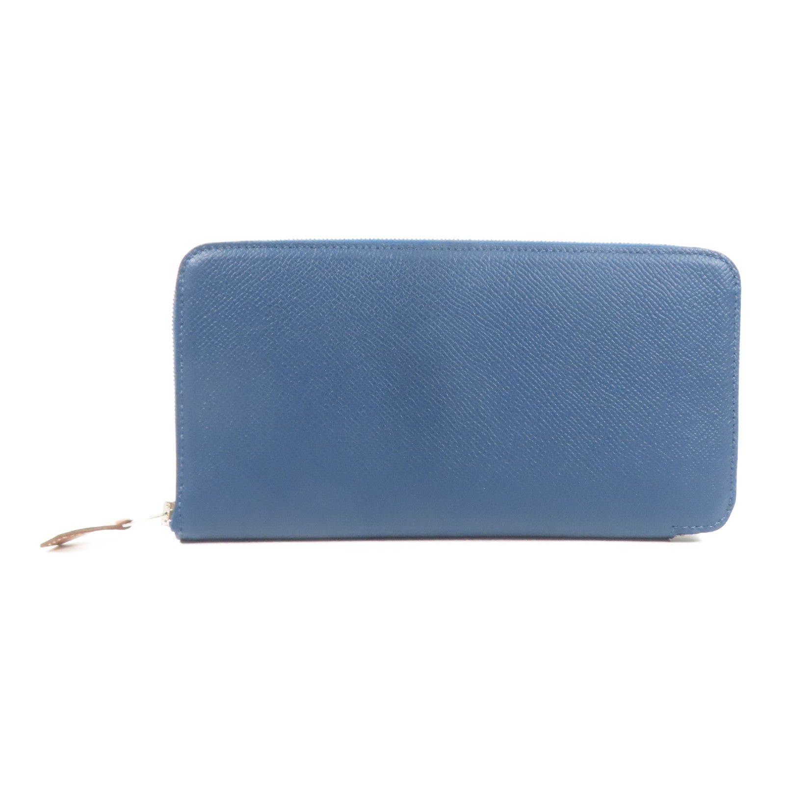 HERMES PHW Silk In Long Wallet Epsom Leather Deep Blue