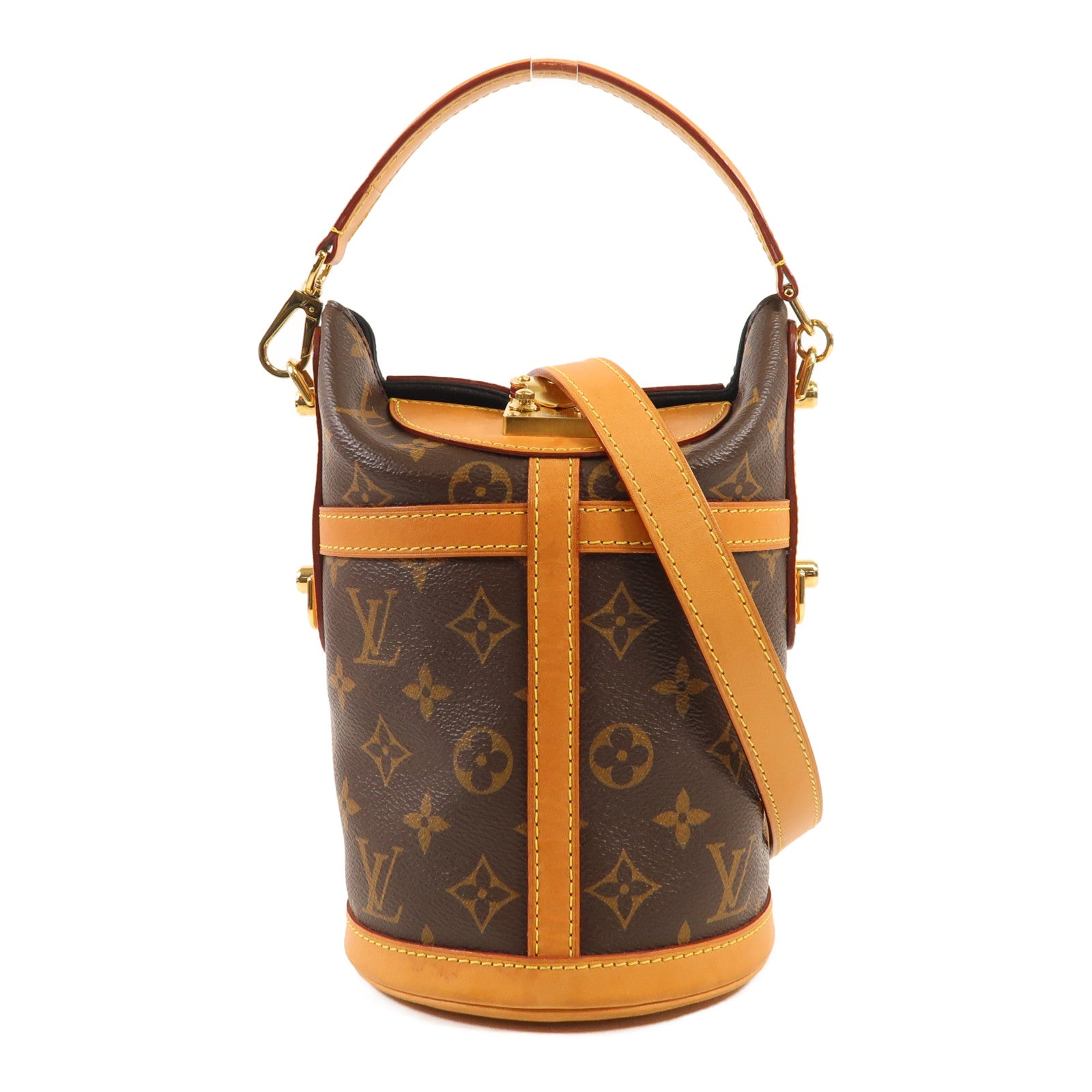 LOUIS VUITTON Monogram Duffle金扣手挽肩背兩用袋棕色