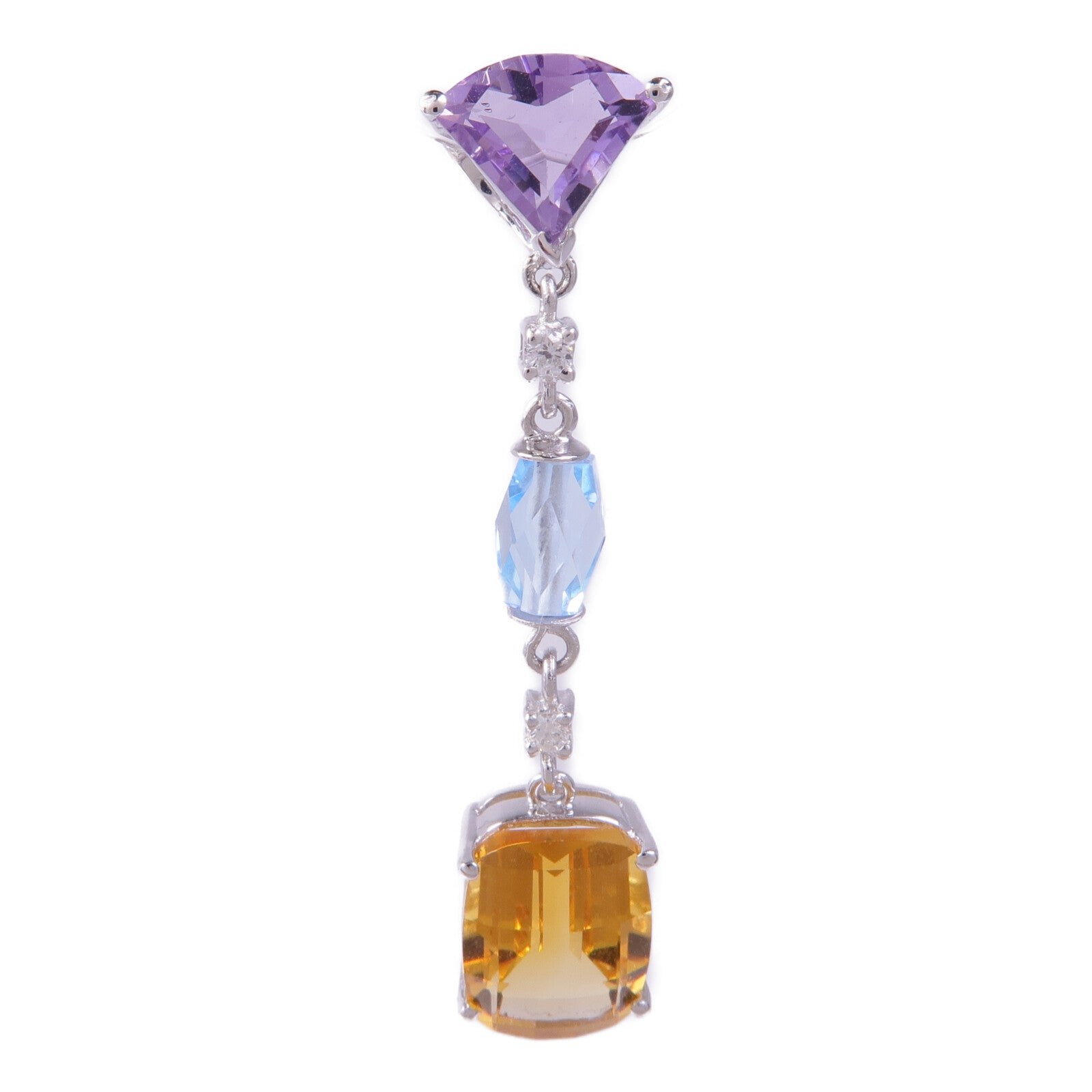 JEWELRY 18K白金Diamond Multi Stone Pendant Top鑽石/多顆寶石吊墜