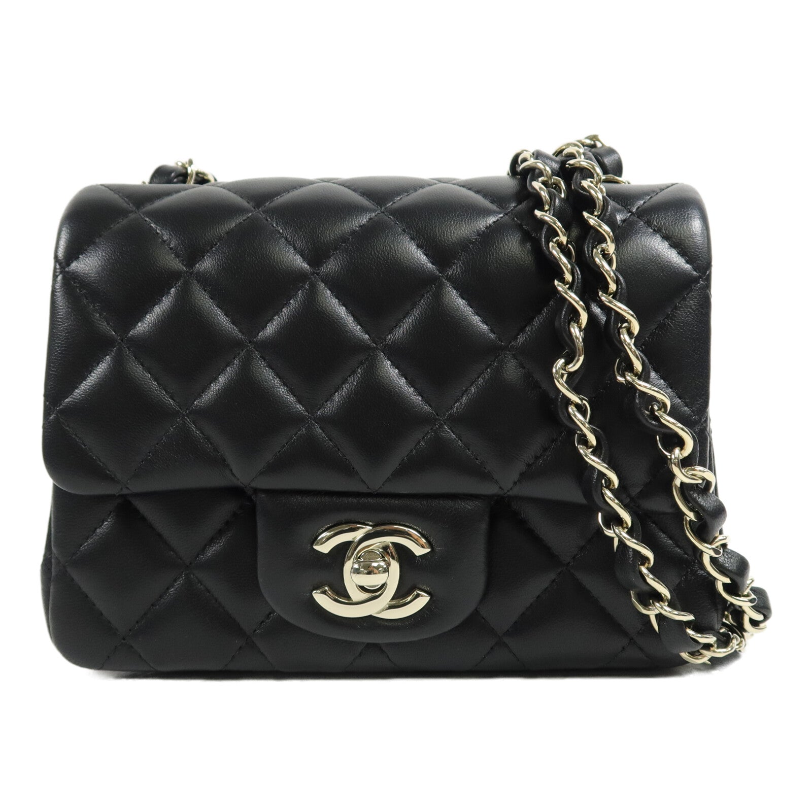 CHANEL 羊皮皮革Mini Classic 17鏈帶肩背袋