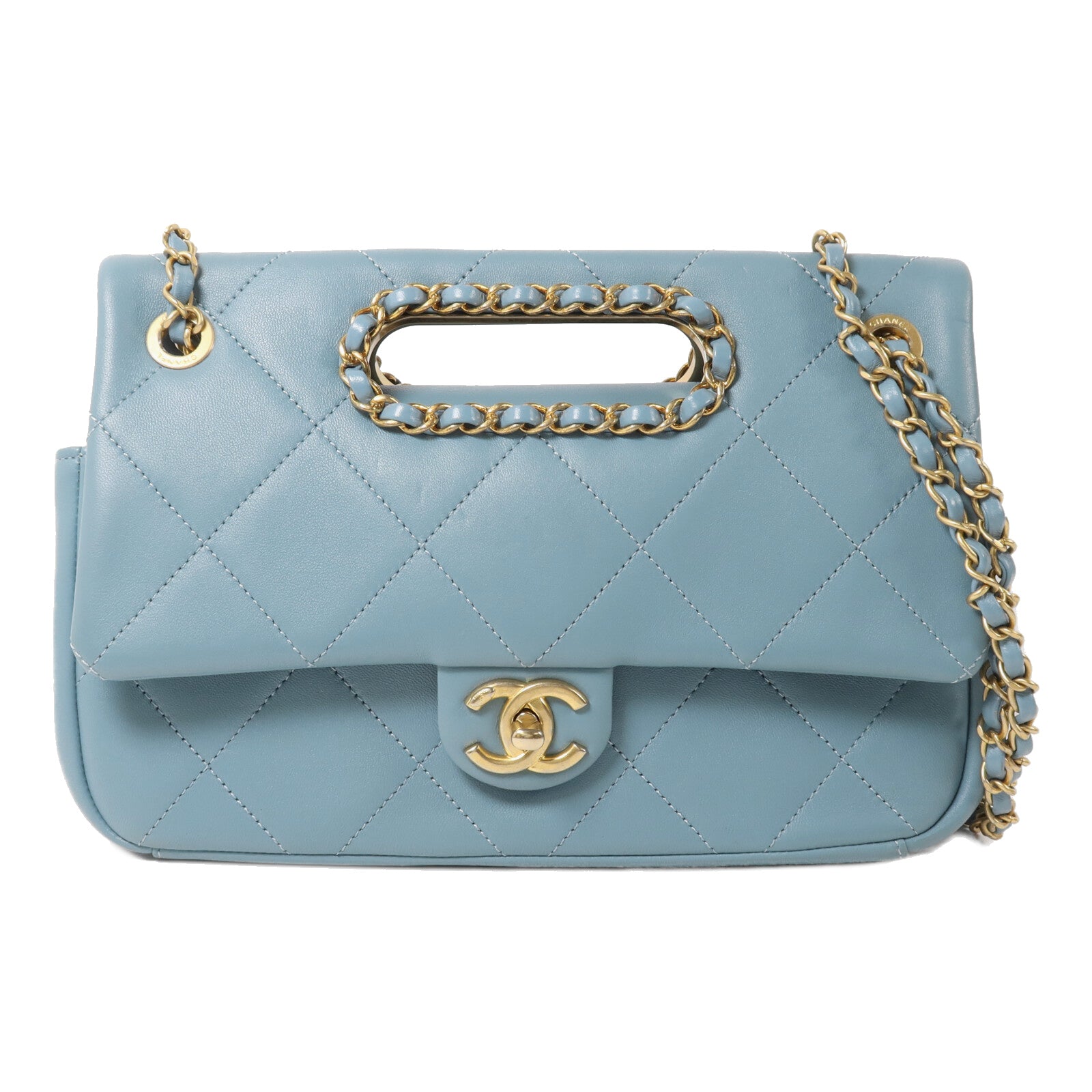 CHANEL 牛皮皮革Shoulder Bag鏈帶手挽肩背兩用袋