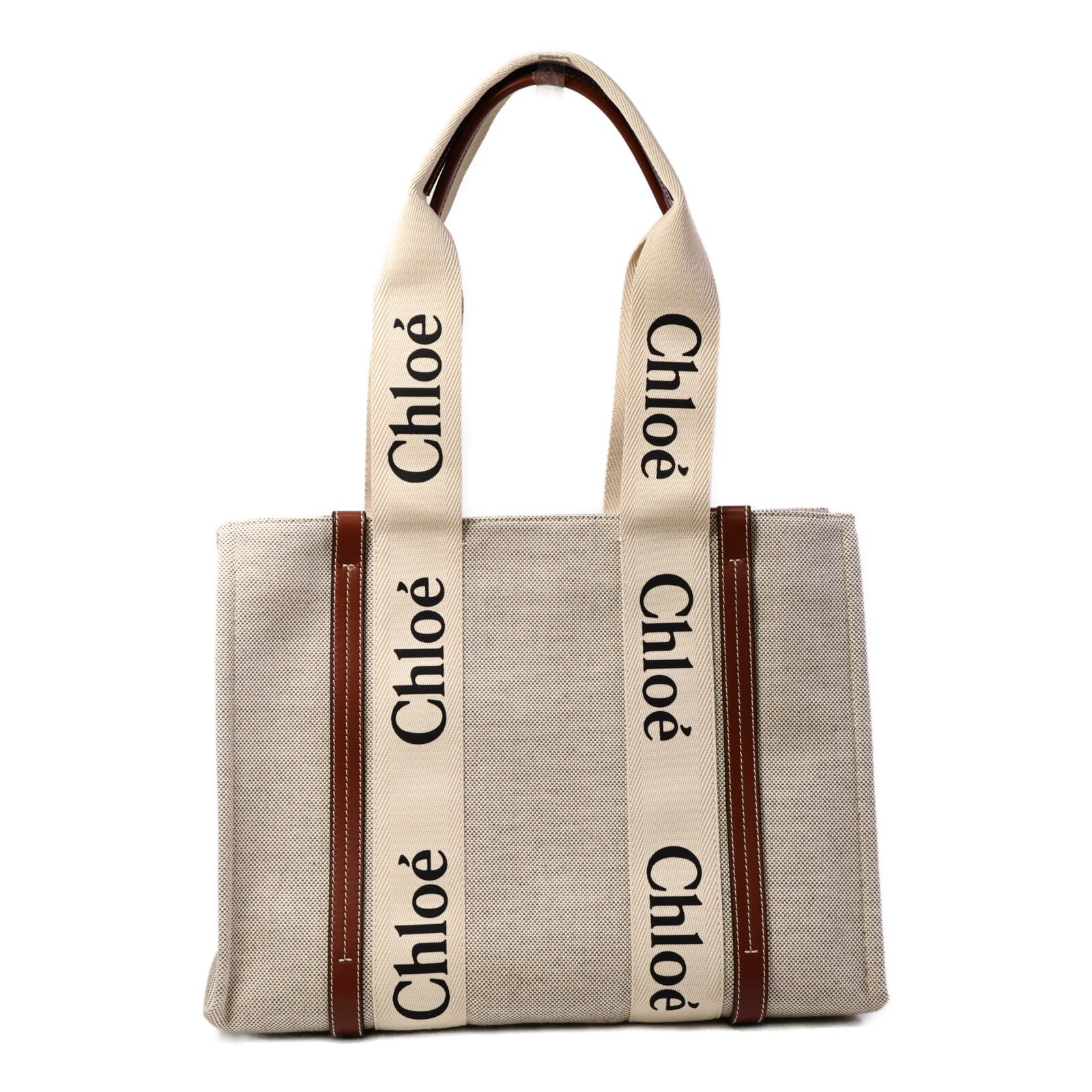 Chloe 帆布Woody Tote Medium手挽袋