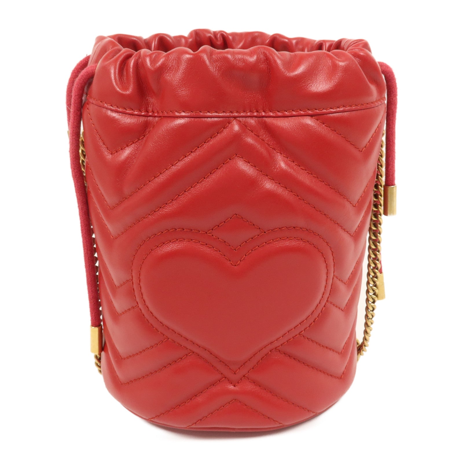 GUCCI 牛皮皮革GG Marmont Mini Shoulder Bag金扣鏈帶肩背袋