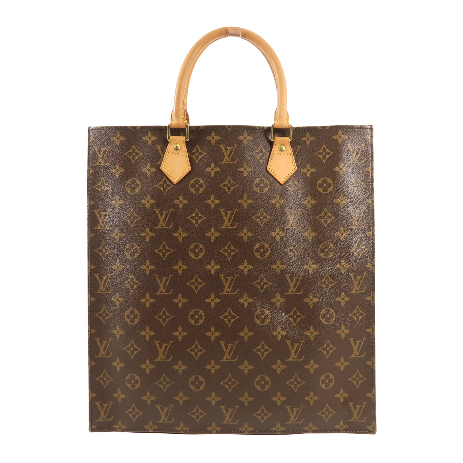 LOUIS VUITTON Monogram Sac Plat金扣手挽袋