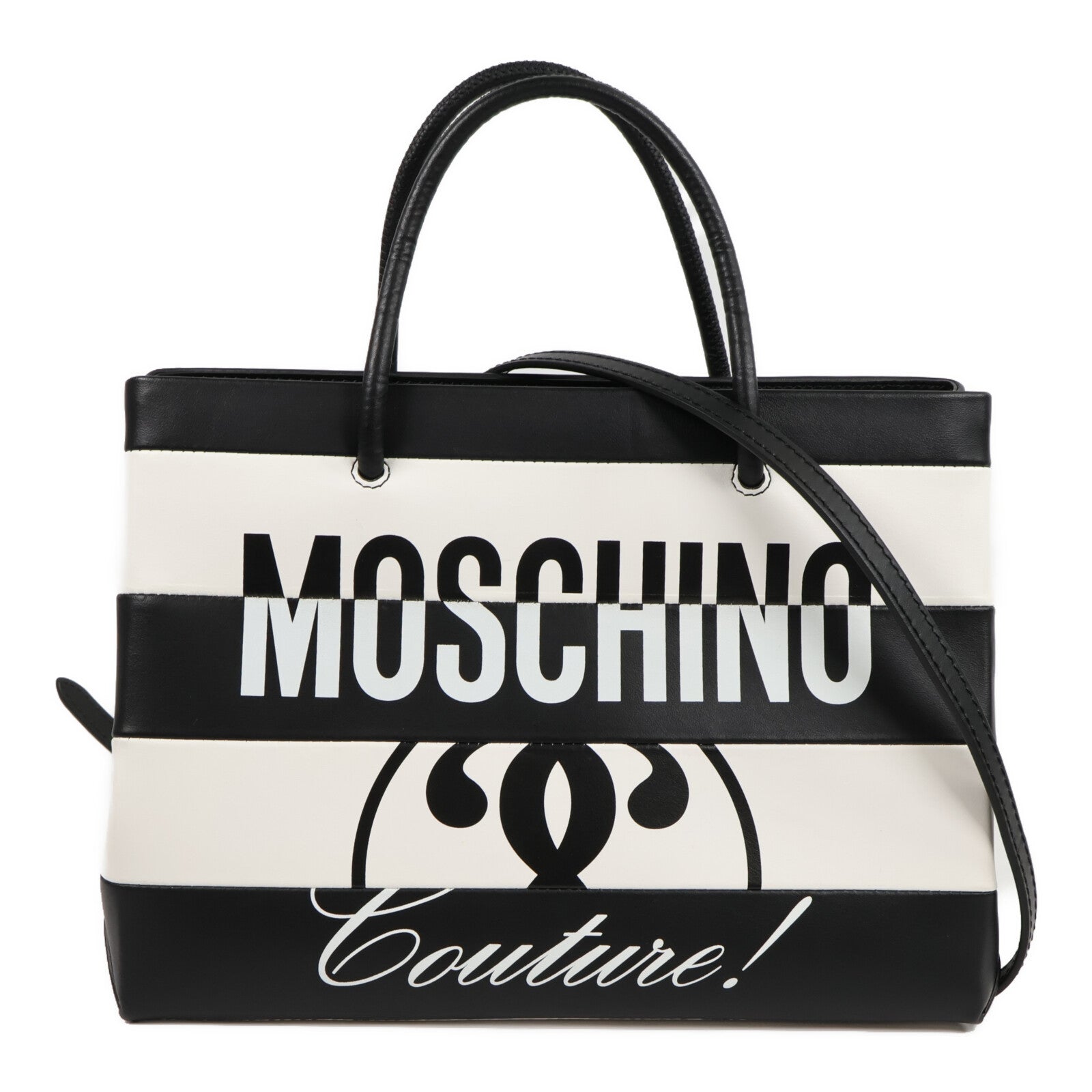 MOSCHINO 牛皮皮革Tote Bag手挽肩背兩用袋