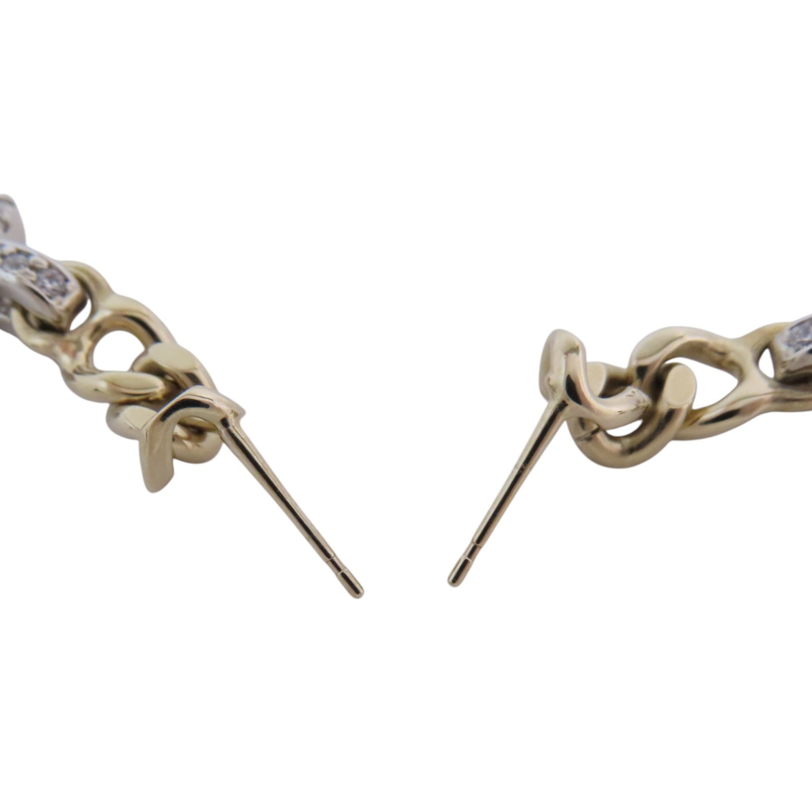 CHANEL 金屬/水鑽CC Chain Earrings金扣耳環