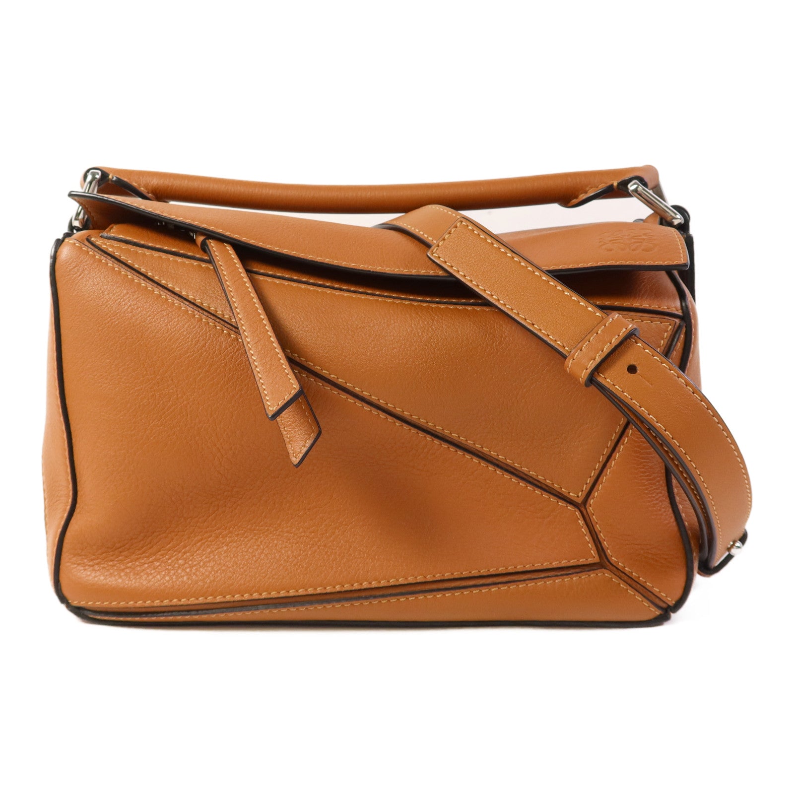 LOEWE 牛皮皮革Puzzle Bag銀扣手挽肩背兩用袋