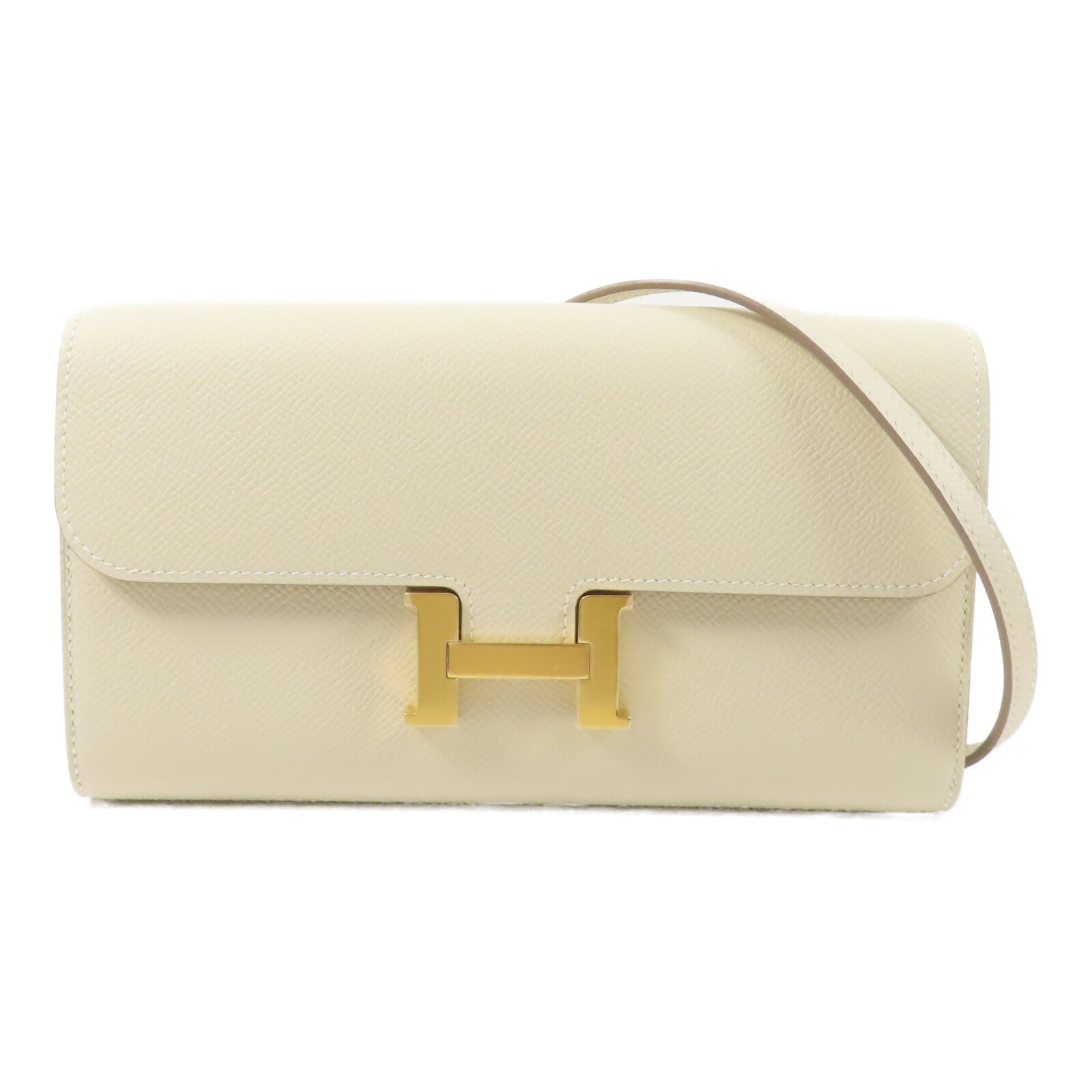 HERMES 皮革Constance To Go肩背袋Craie