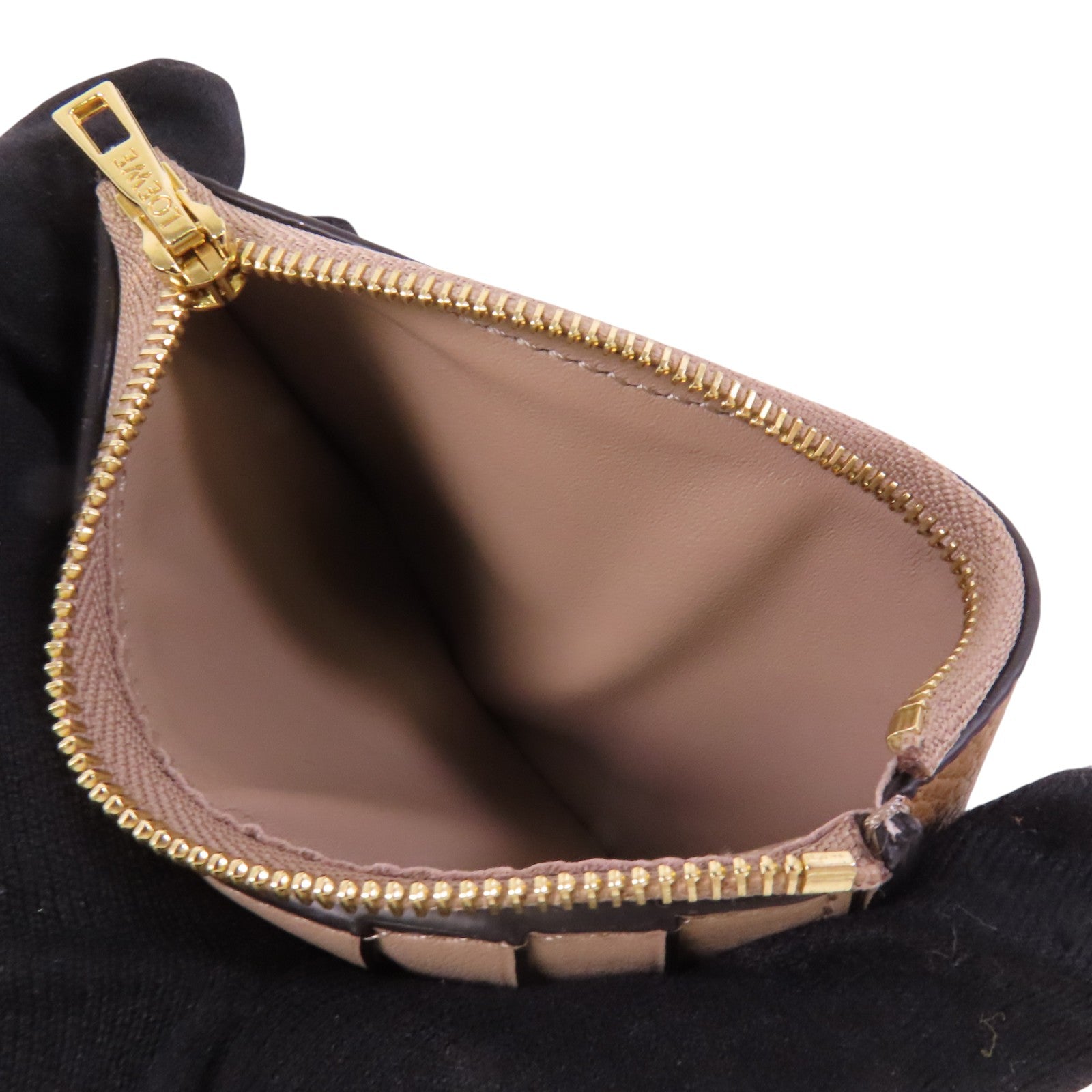 LOEWE 牛皮皮革Small Wallet銀扣短錢包