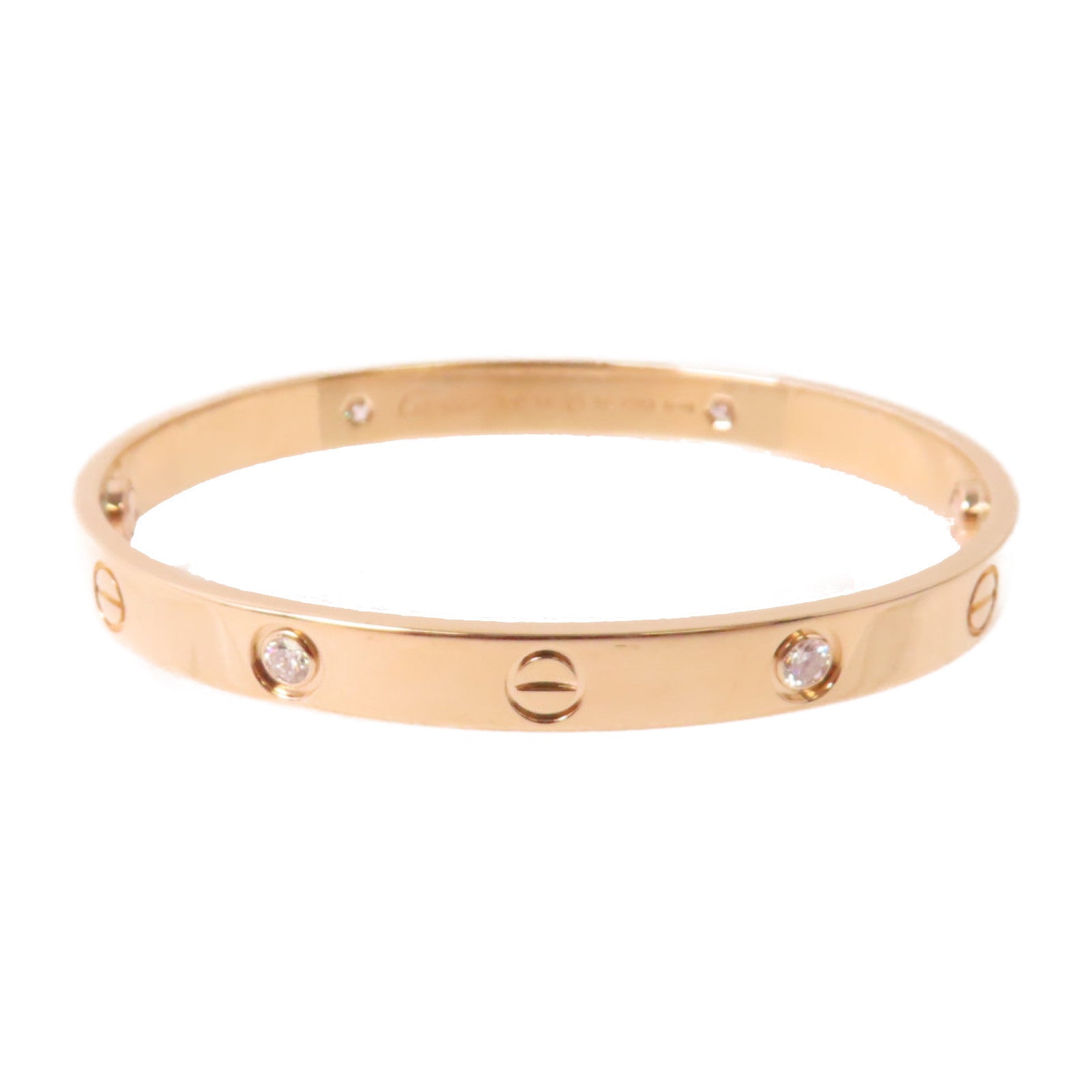 CARTIER 【激減優惠】18K玫瑰金/鑽石4 Diamonds Love BraceletClassic Model手鐲#17