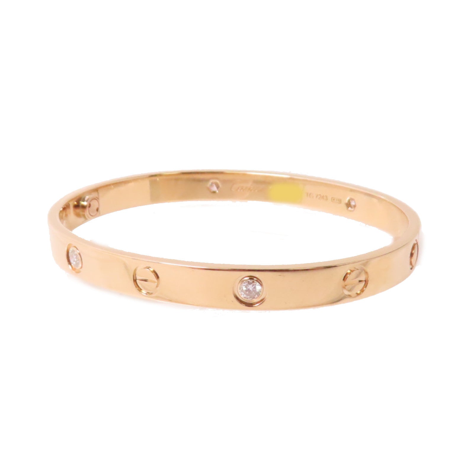 CARTIER 【激減優惠】18K玫瑰金/鑽石4 Diamonds Love BraceletClassic Model手鐲#17