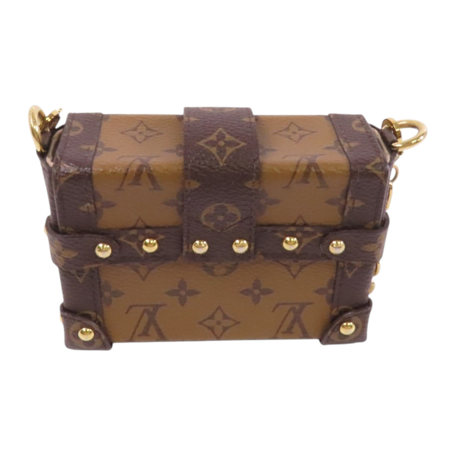 LOUIS VUITTON Monogram Mini Essential Trunk金扣鏈帶肩背袋