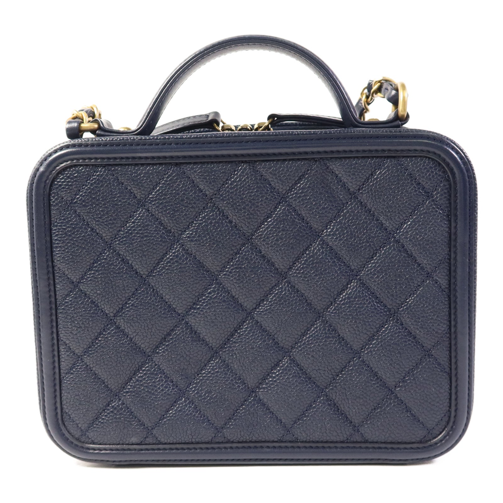 CHANEL 牛皮皮革Vanity Case金扣手挽肩背兩用袋