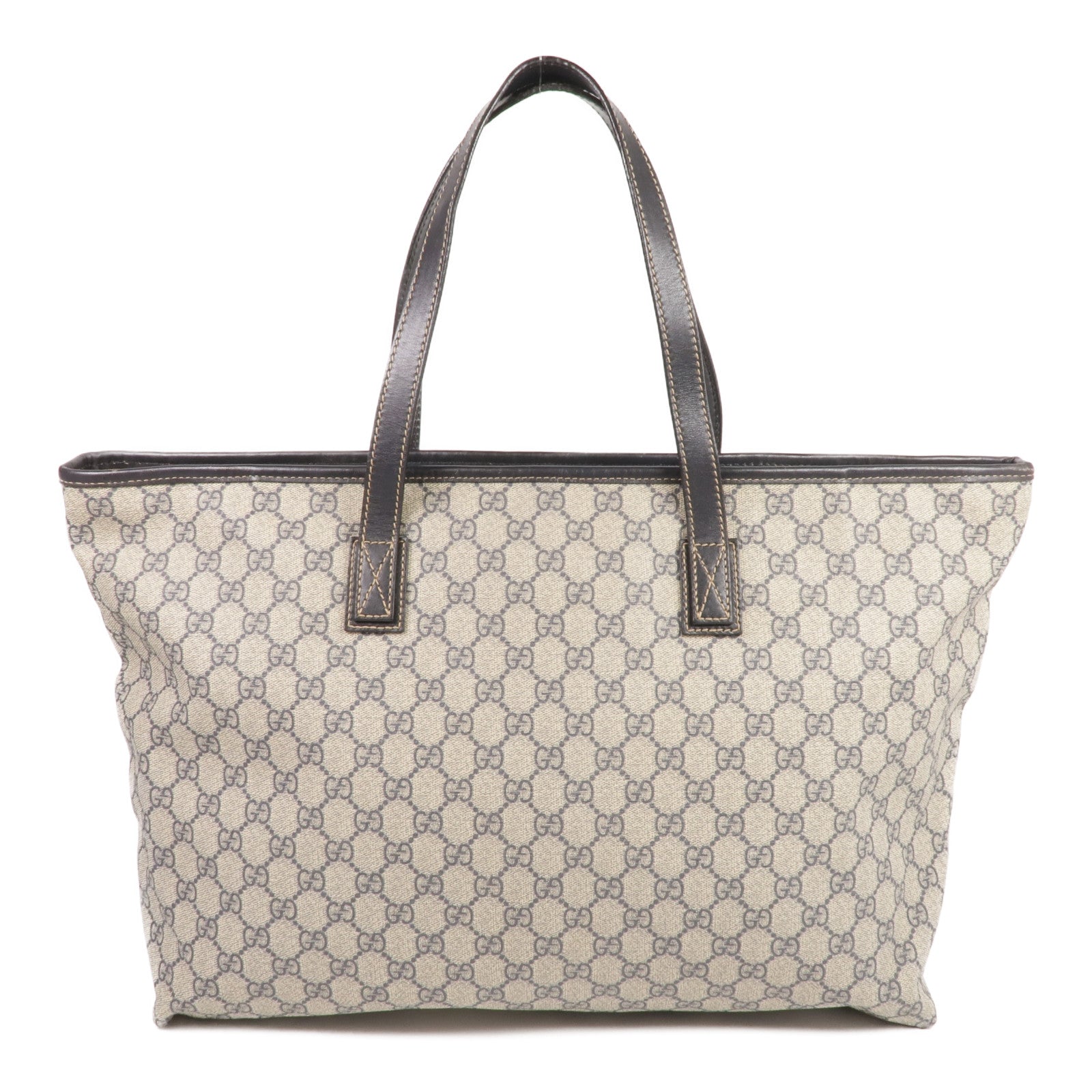 GUCCI 塗層帆布Shoulder Tote銀扣肩背袋/手挽袋