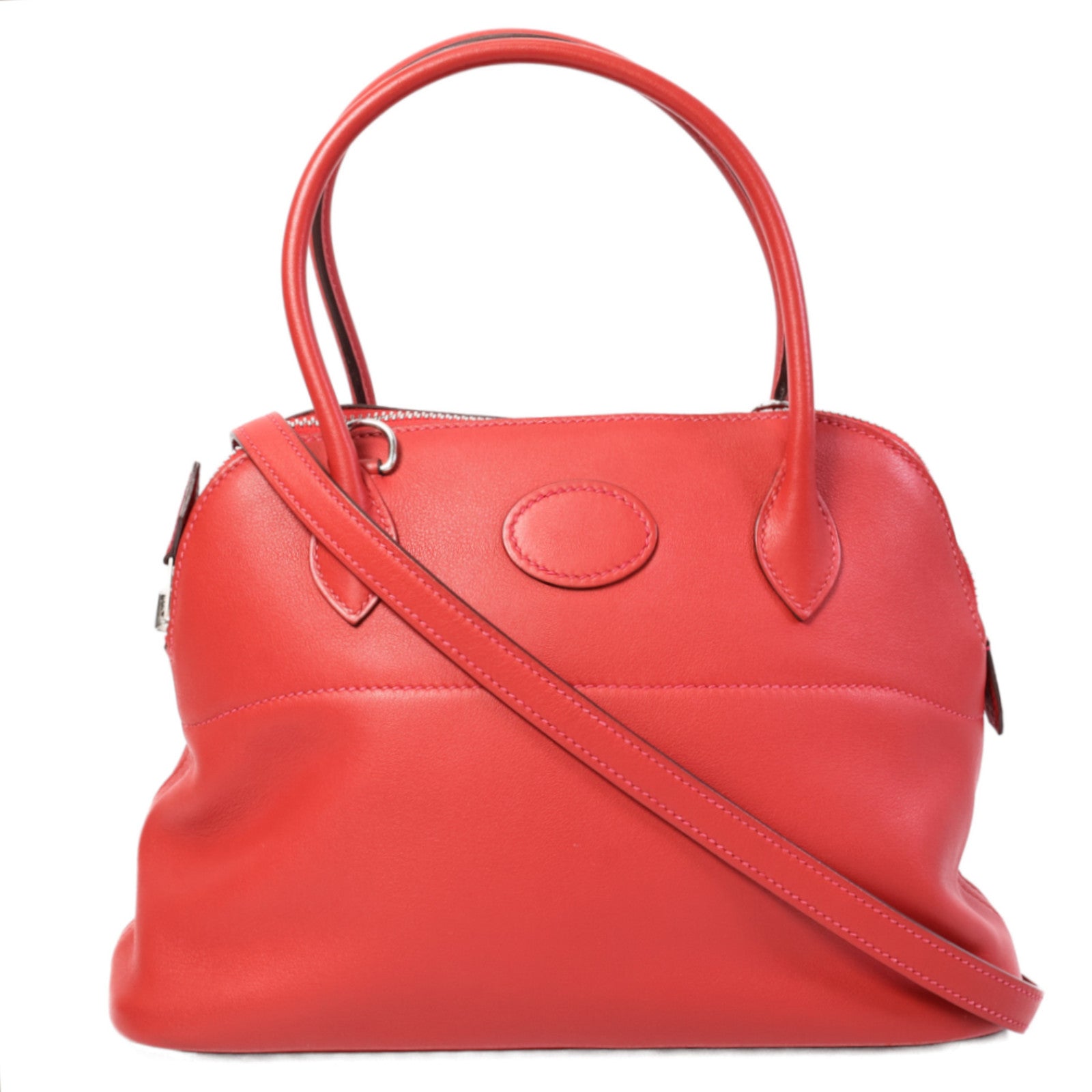 HERMES Swift皮革Bolide 27手挽肩背兩用袋Rouge Tomate