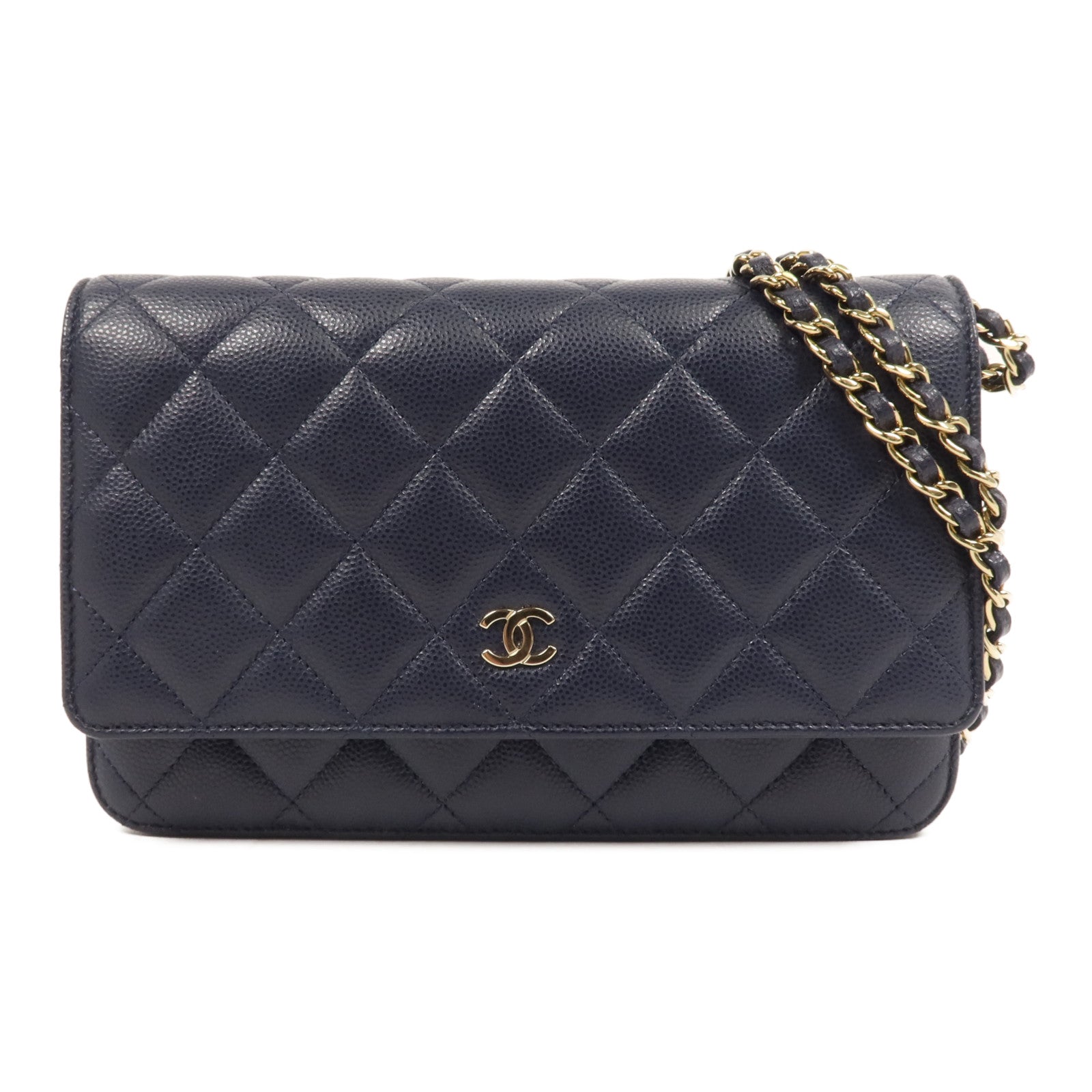 CHANEL 牛皮皮革WOC Wallet On Chain金扣鏈帶肩背袋