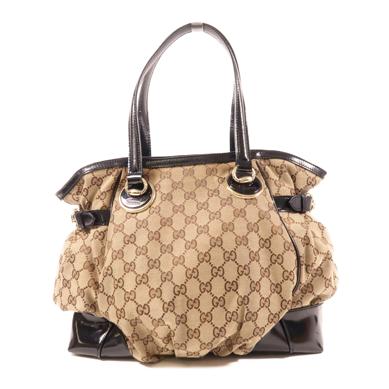 GUCCI 帆布Shoulder Bag金扣肩背袋
