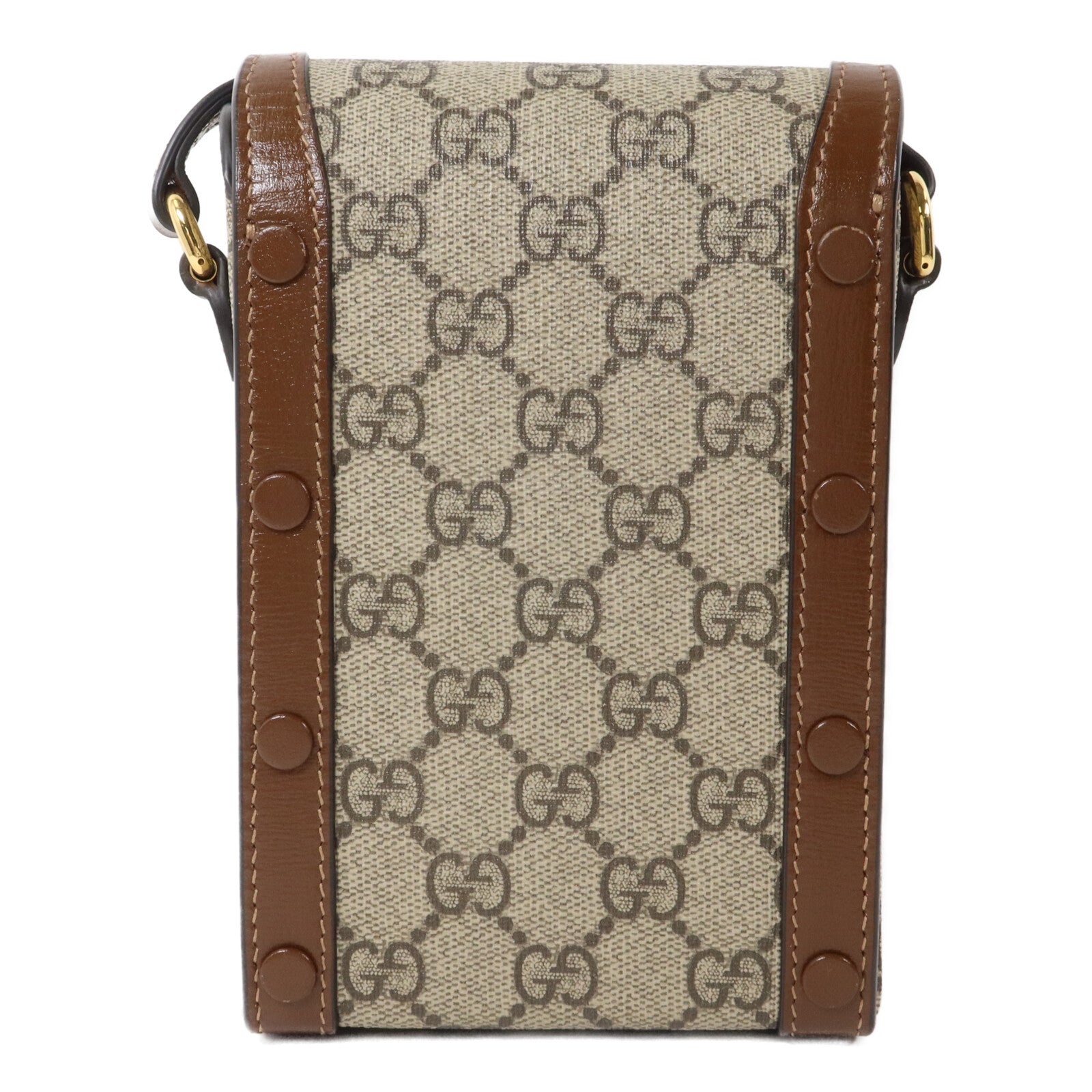 GUCCI 塗層帆布Horsebit 1955 Mini Phone Bag肩背袋