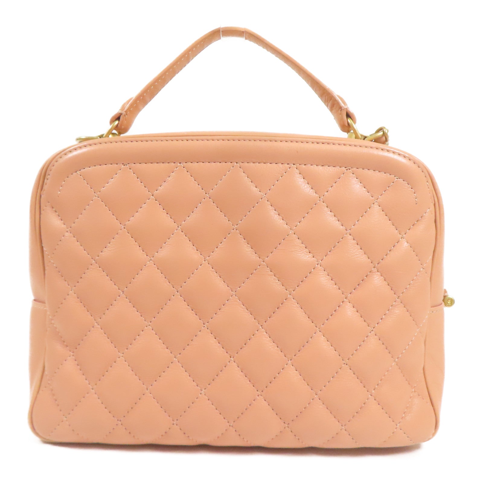 CHANEL 皮革Shoulder Bag金扣鏈帶手挽肩背兩用袋