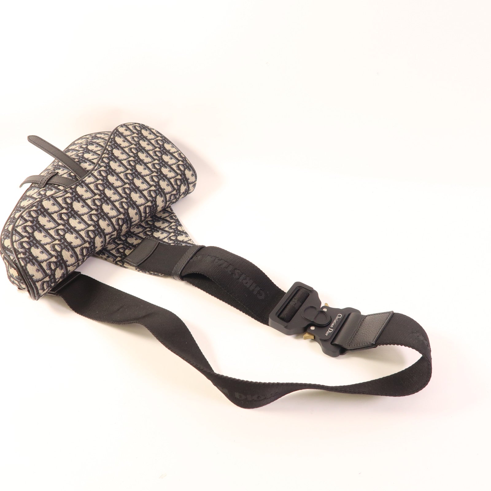 Dior CD SHW Saddle Bag Canvas Blue Beige