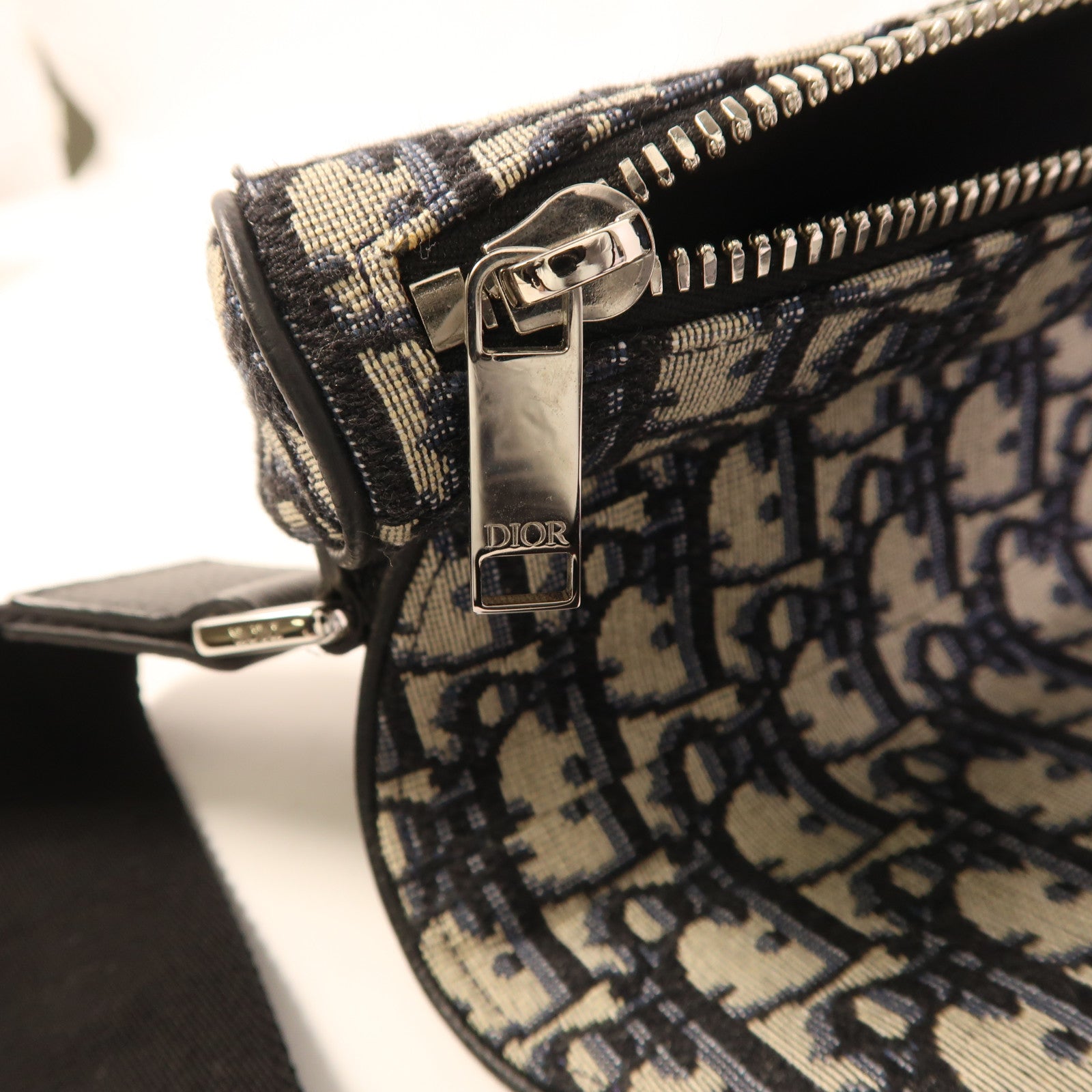 Dior CD SHW Saddle Bag Canvas Blue Beige