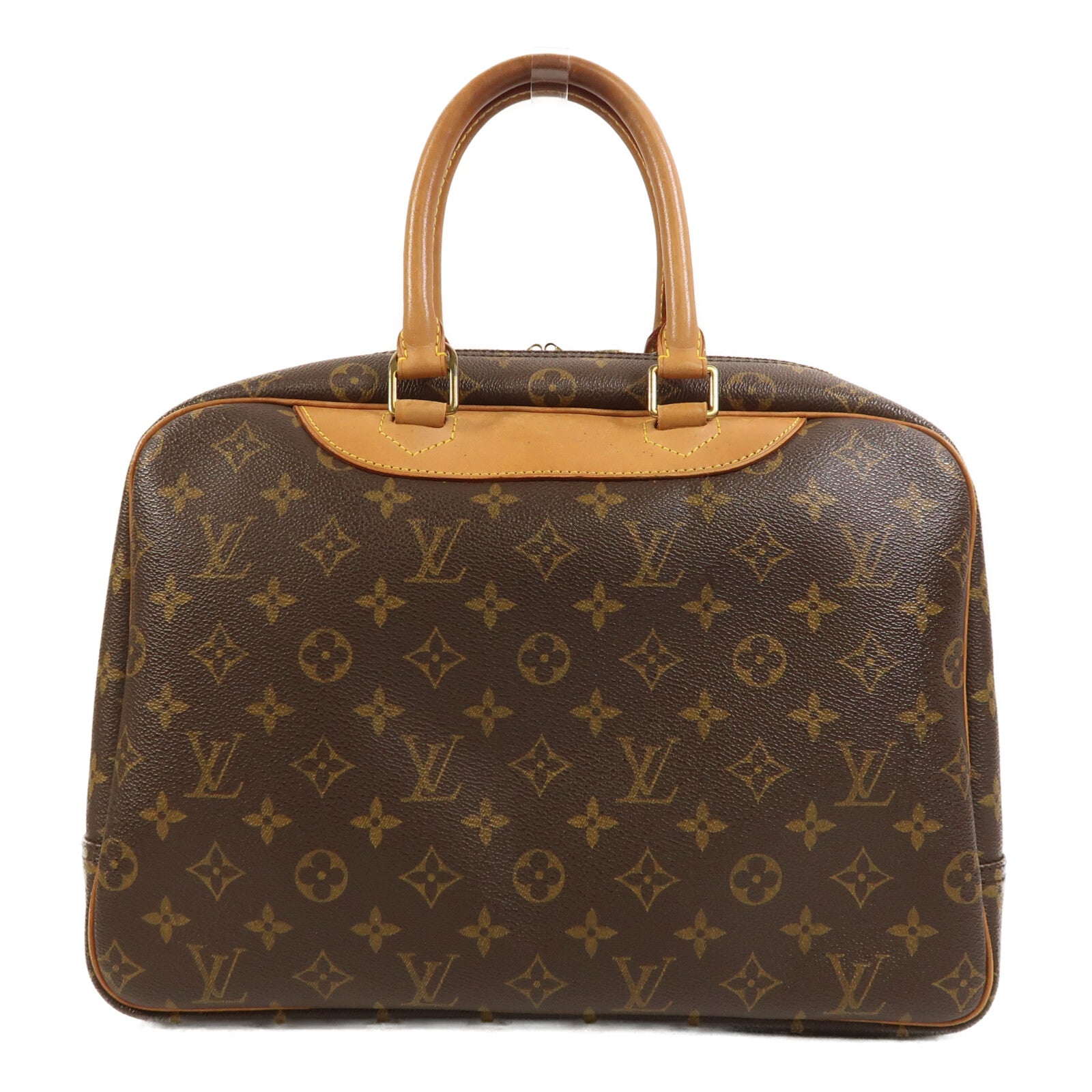 LOUIS VUITTON 【激減優惠】Monogram Deauville金扣手挽袋棕色