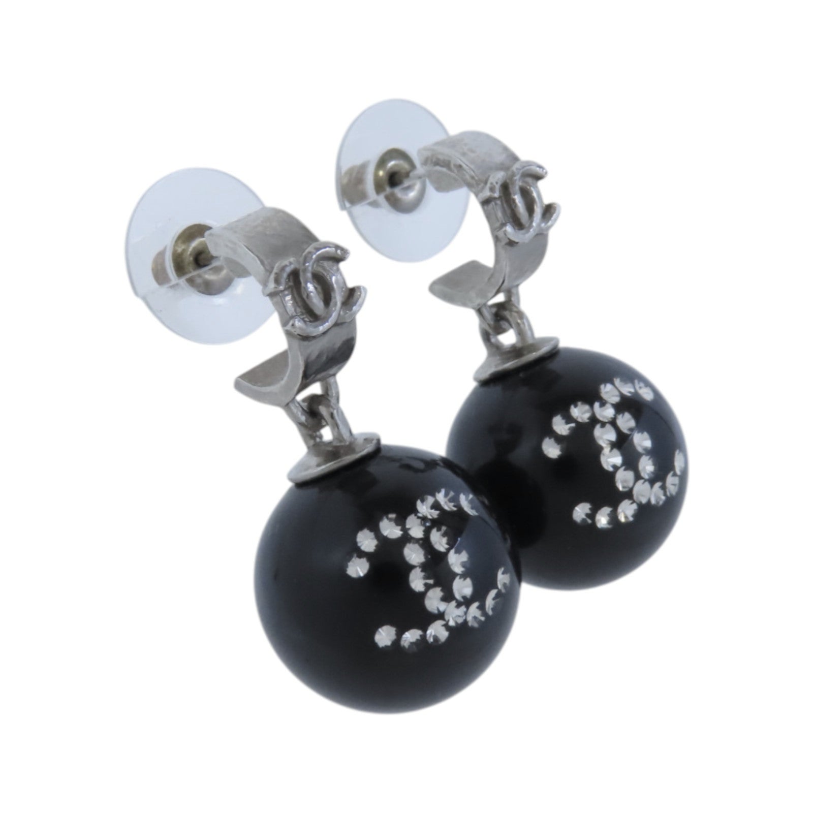 CHANEL 金屬/PVC CC Earrings金扣耳環