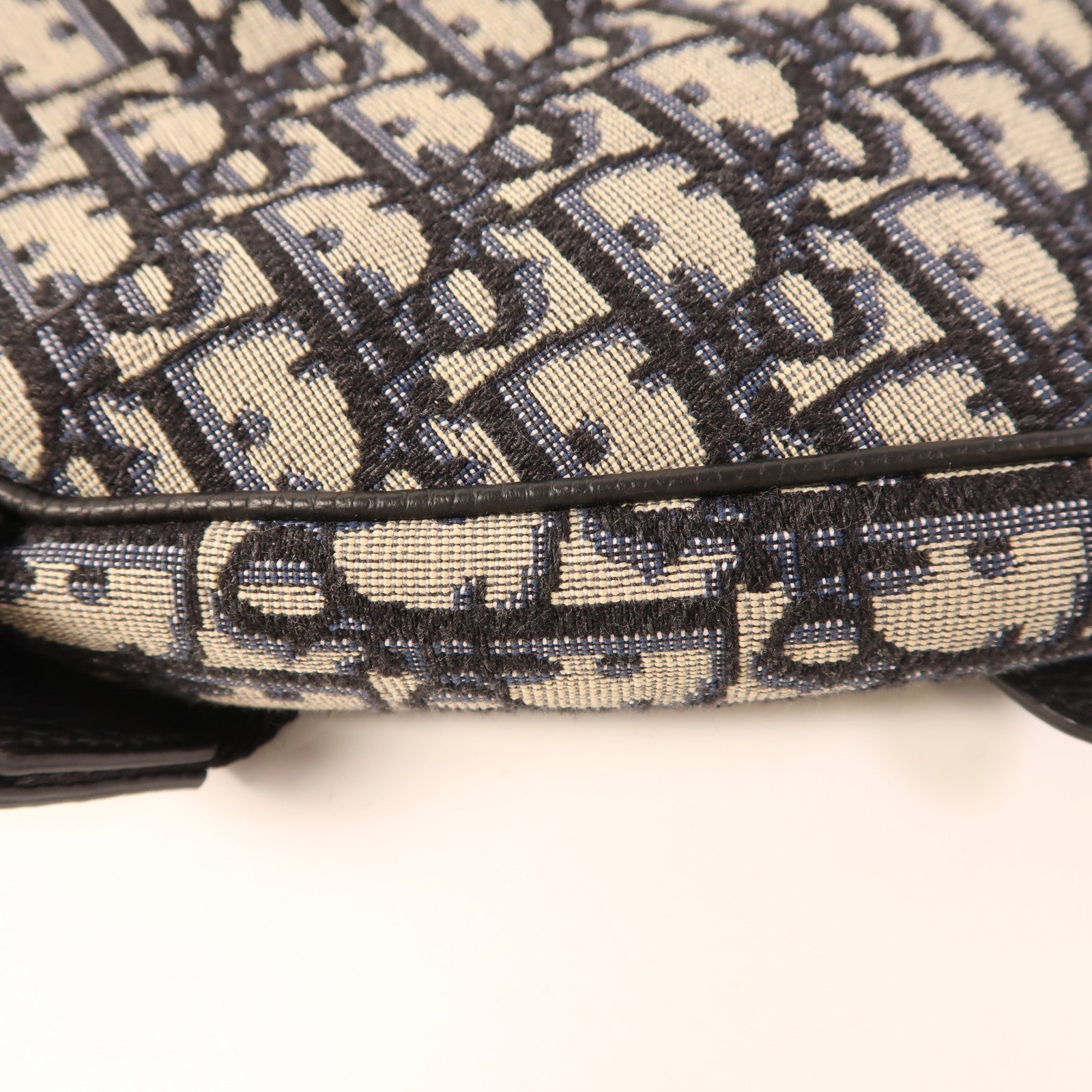 Dior CD SHW Saddle Bag Canvas Blue Beige