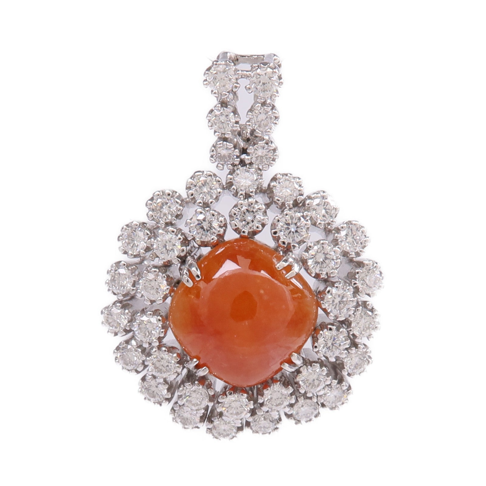 JEWELRY 【激減優惠】18K白金Opal Diamond Pendant Top蛋白石/鑽石吊墜
